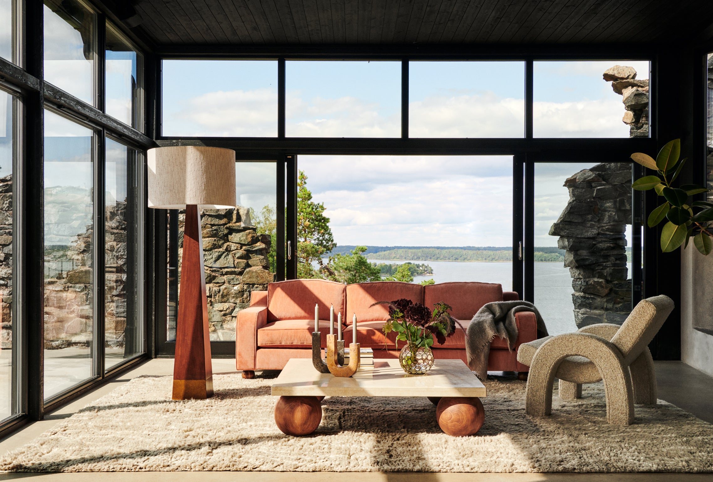 Stehlampe PYRAMID Eschenfurnier