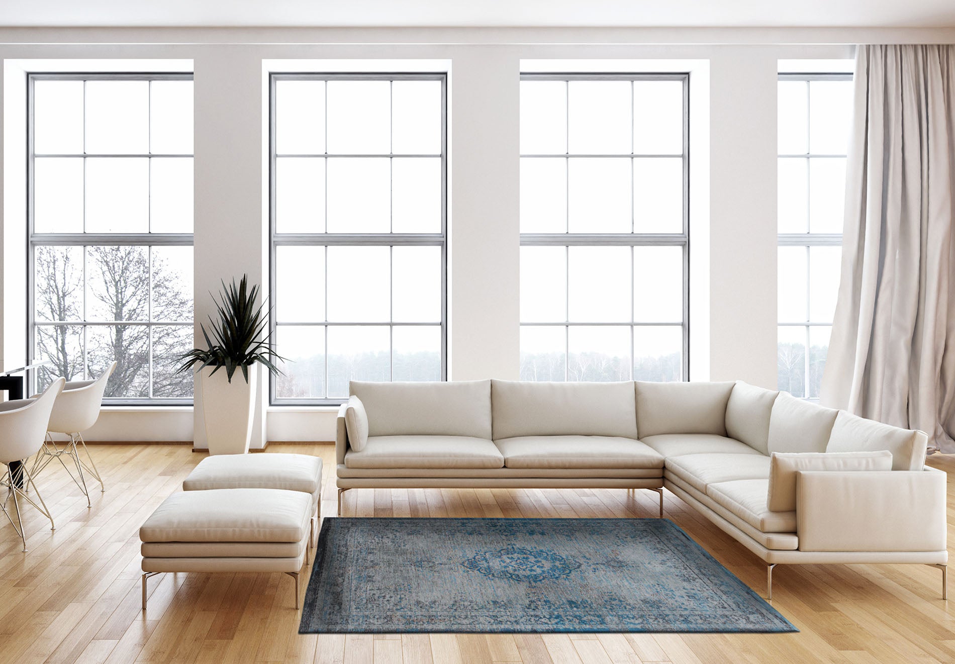 Dywan MEDAILLON GREY TURQUOISE turkusowo-szary