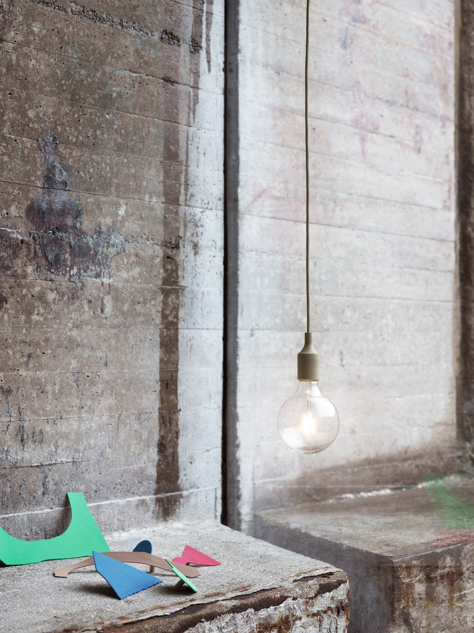 Hanglamp E27 olijfgroen
