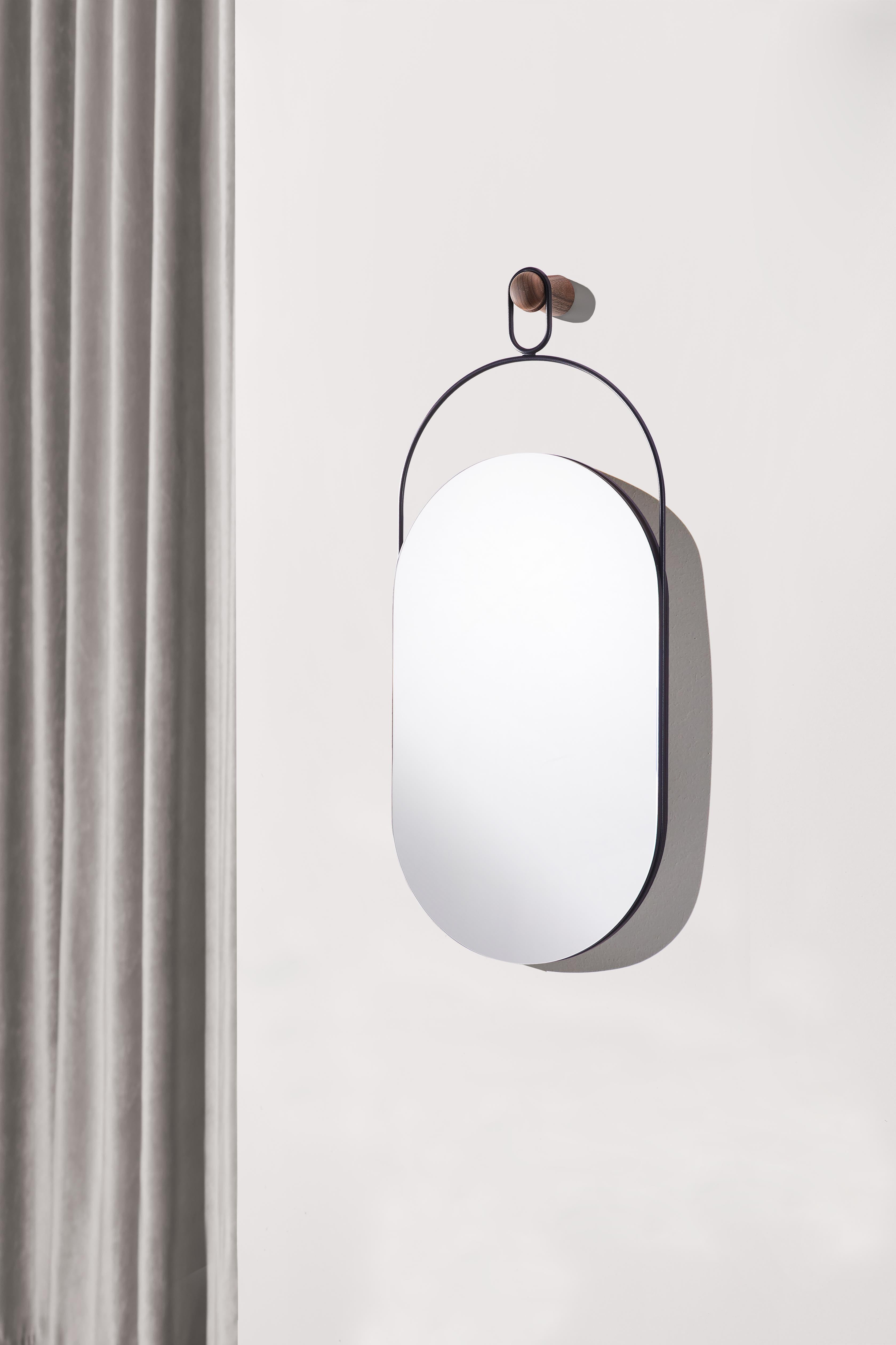 Lustro ESLABON notenhout met zwart