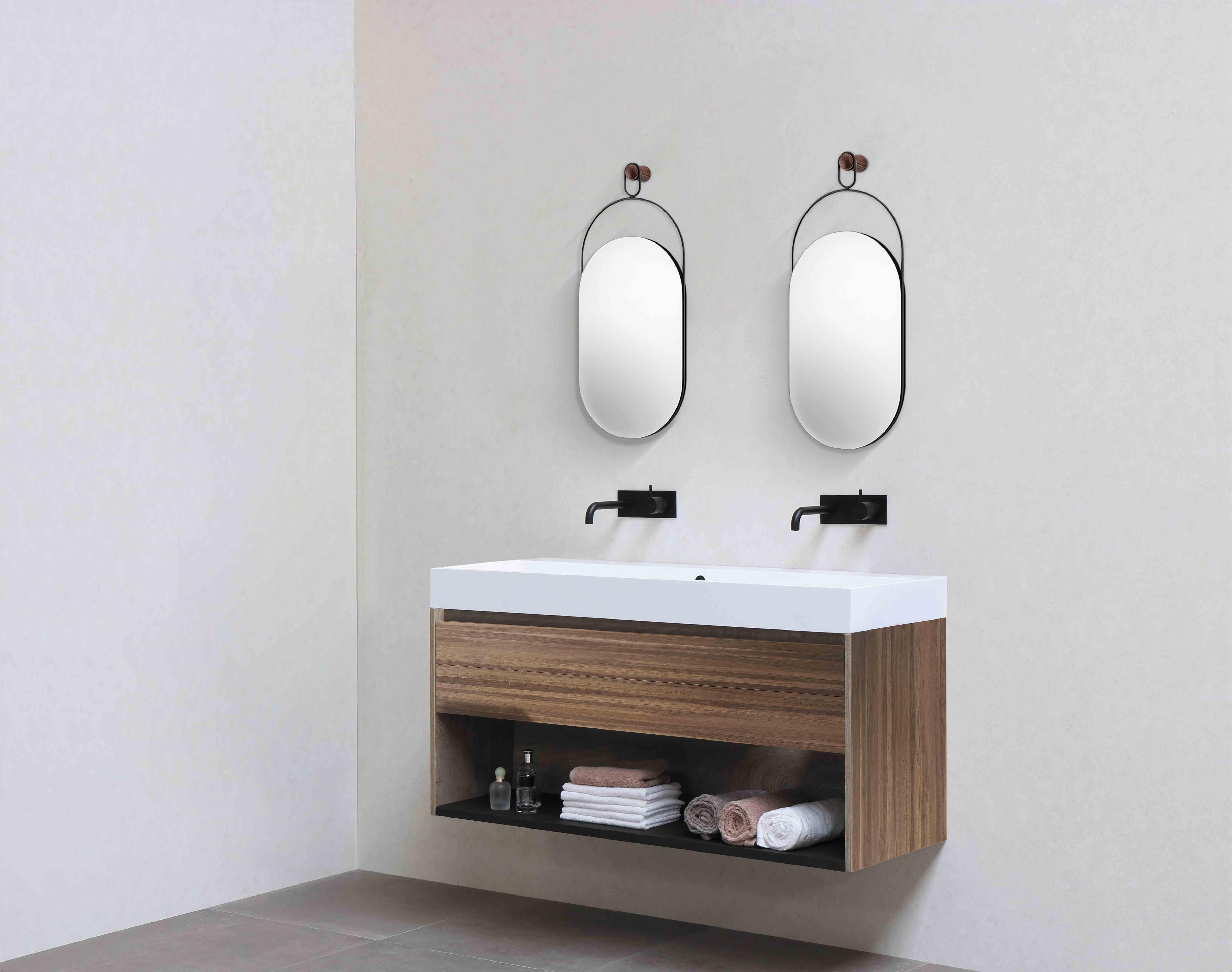 Lustro ESLABON notenhout met zwart