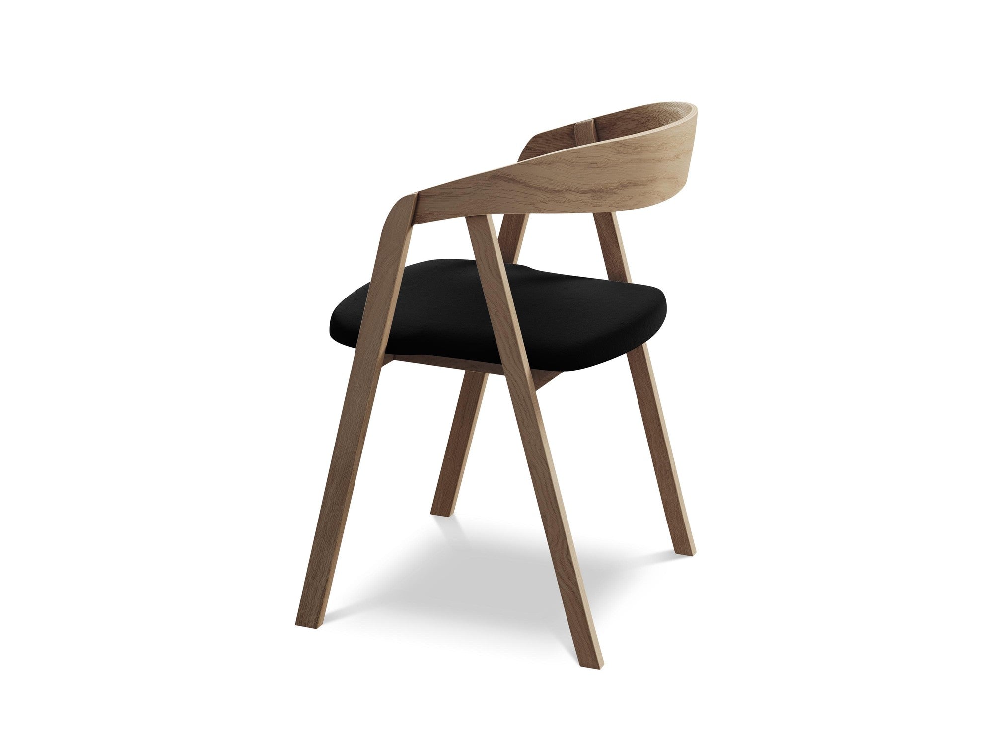 Velvet Chair ERIKA black with beech base