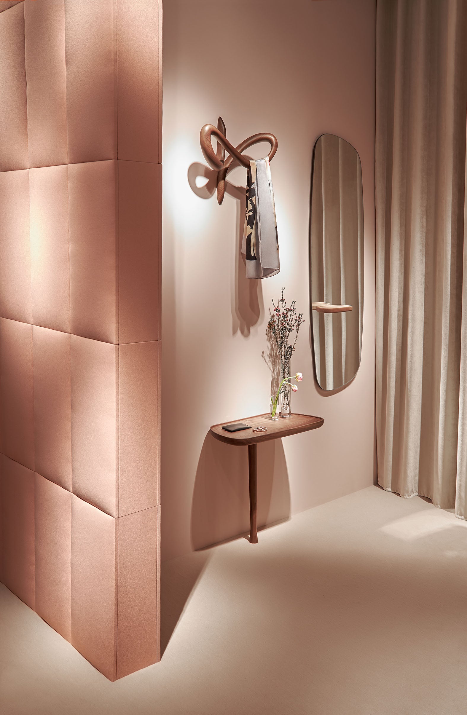 Wall Mirror with Wooden Shelf