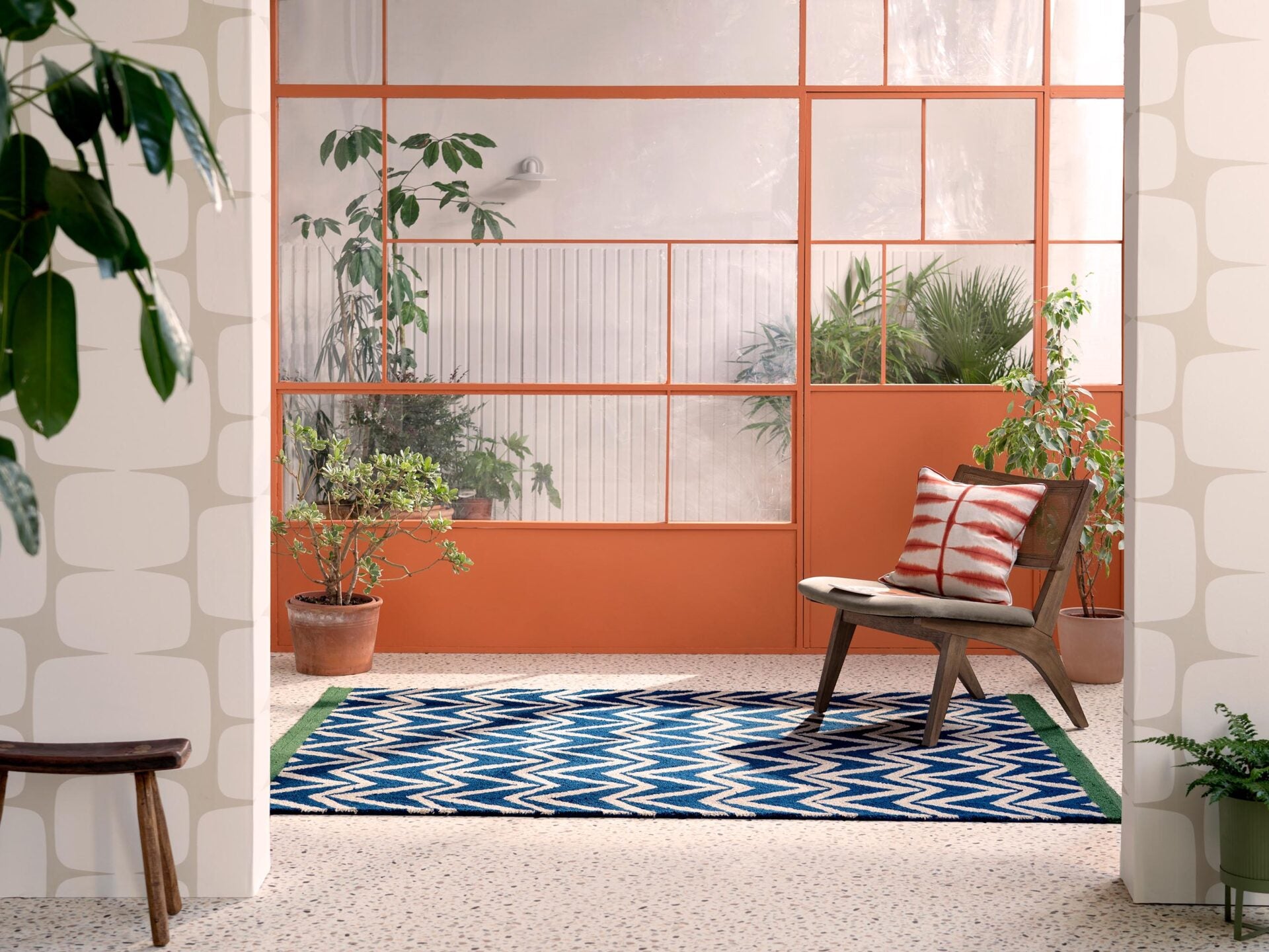 Dywan zewnętrzny DHURRIE niebieski