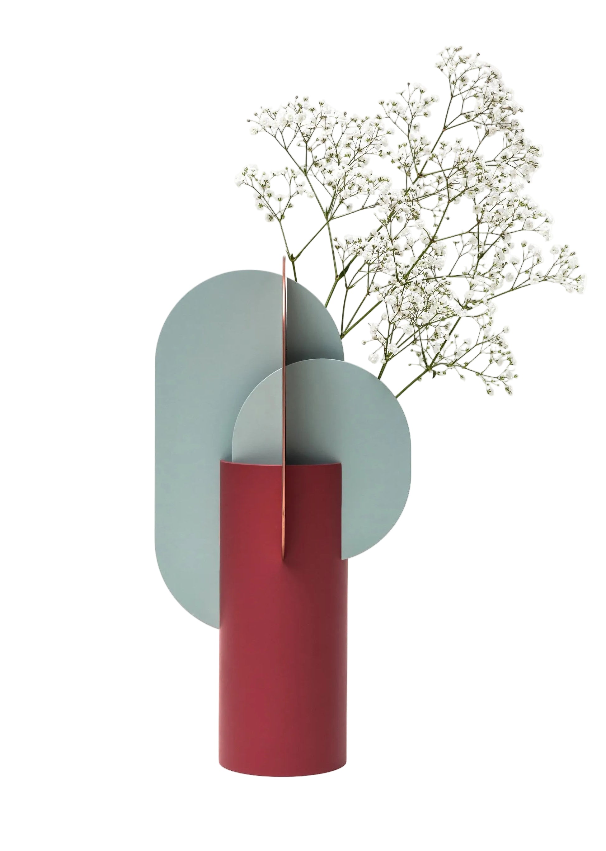 Brick vase EKSTER with blue and copper