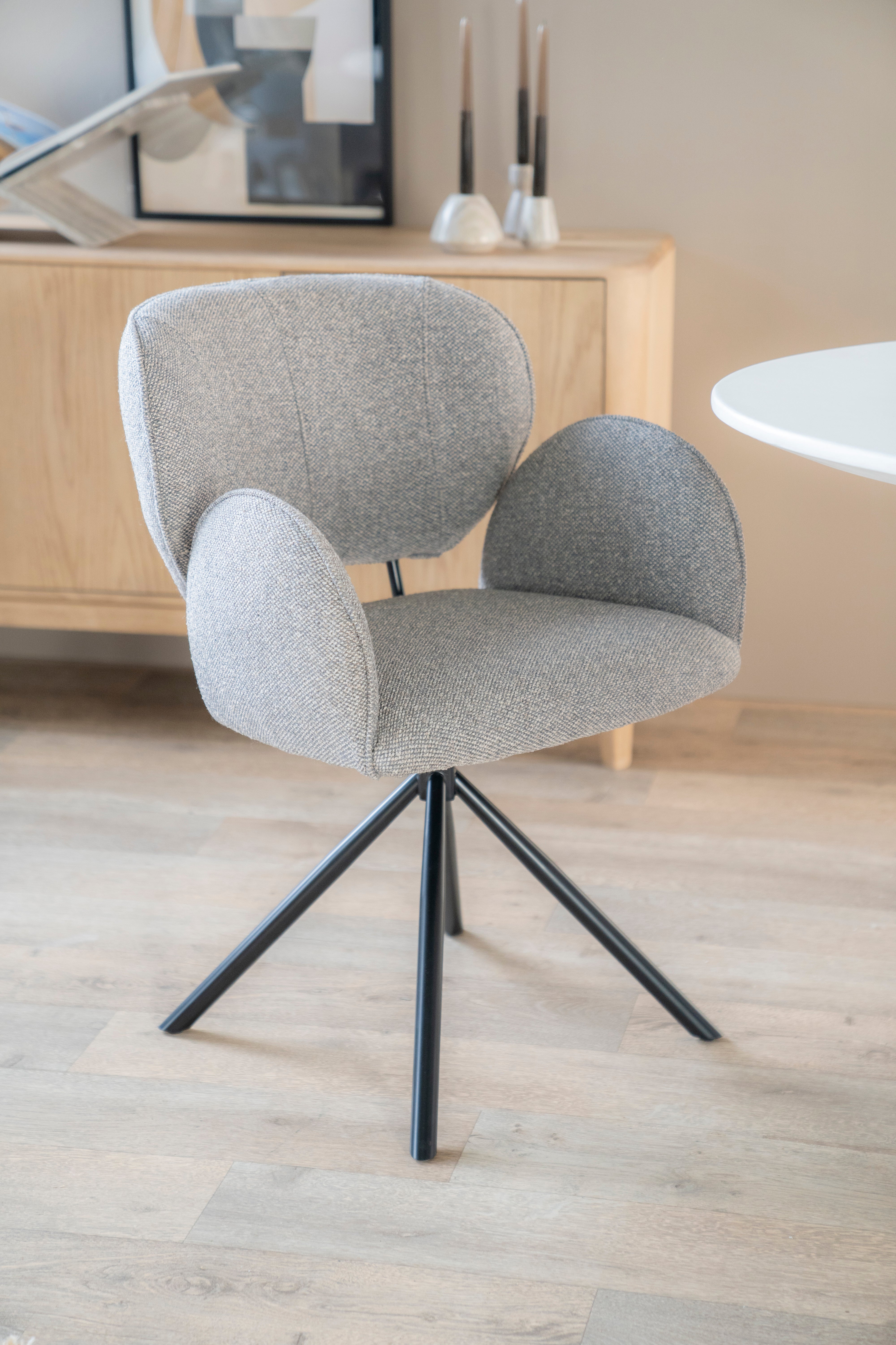 ROSALIN Chair Gray with Black Base