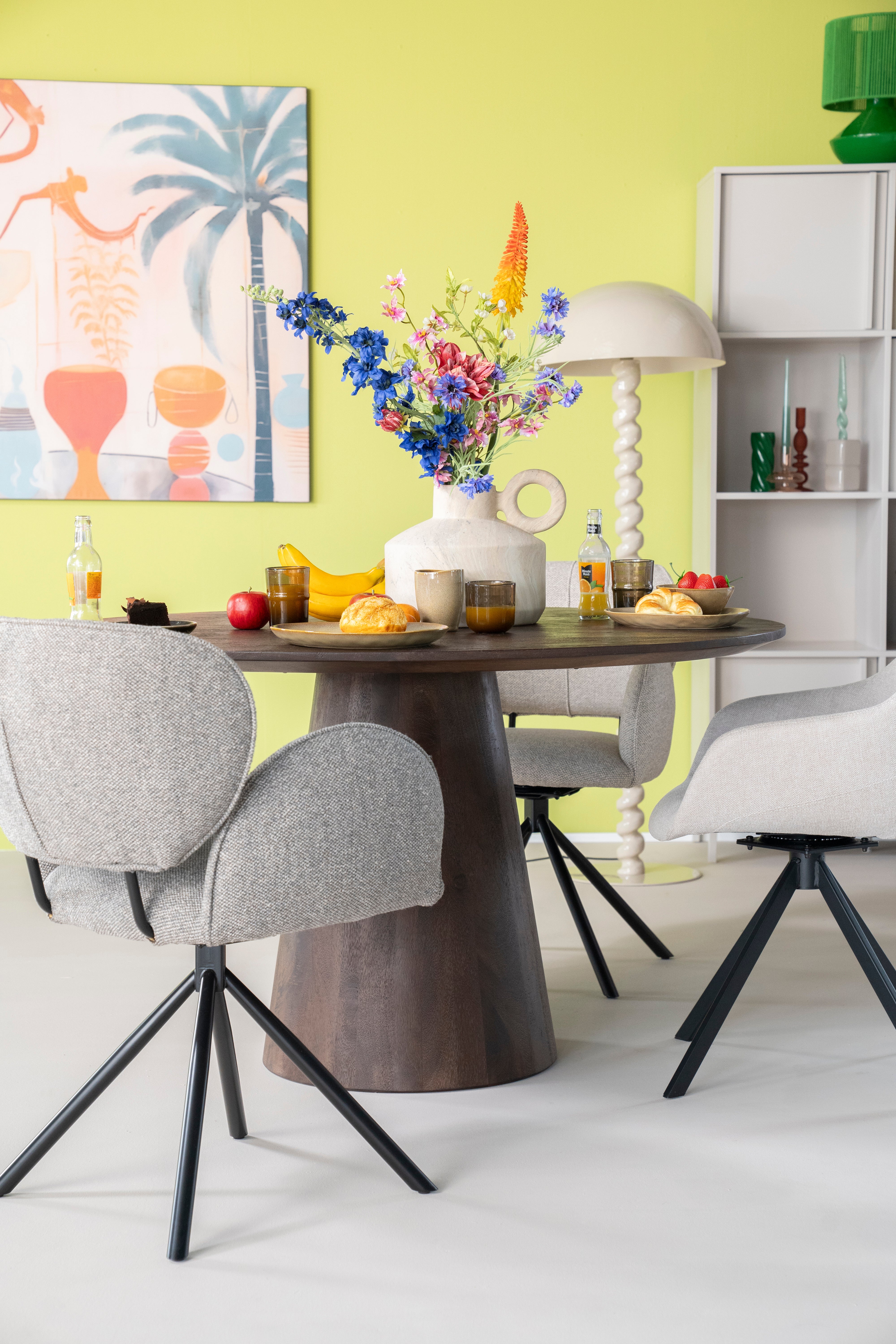 ROSALIN Chair Gray with Black Base