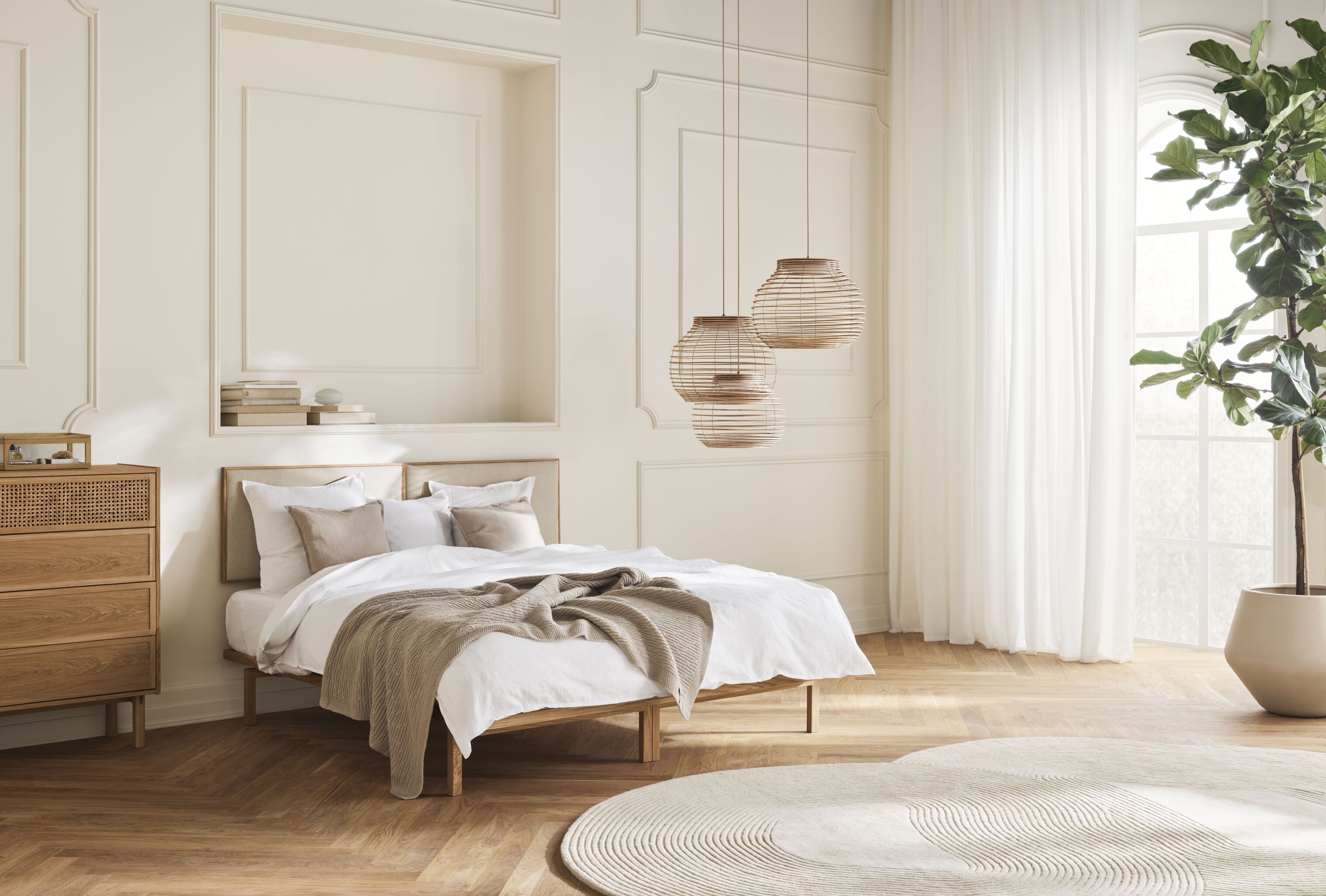 Gestoffeerde hoofdkussen ELTON donker eikenhout