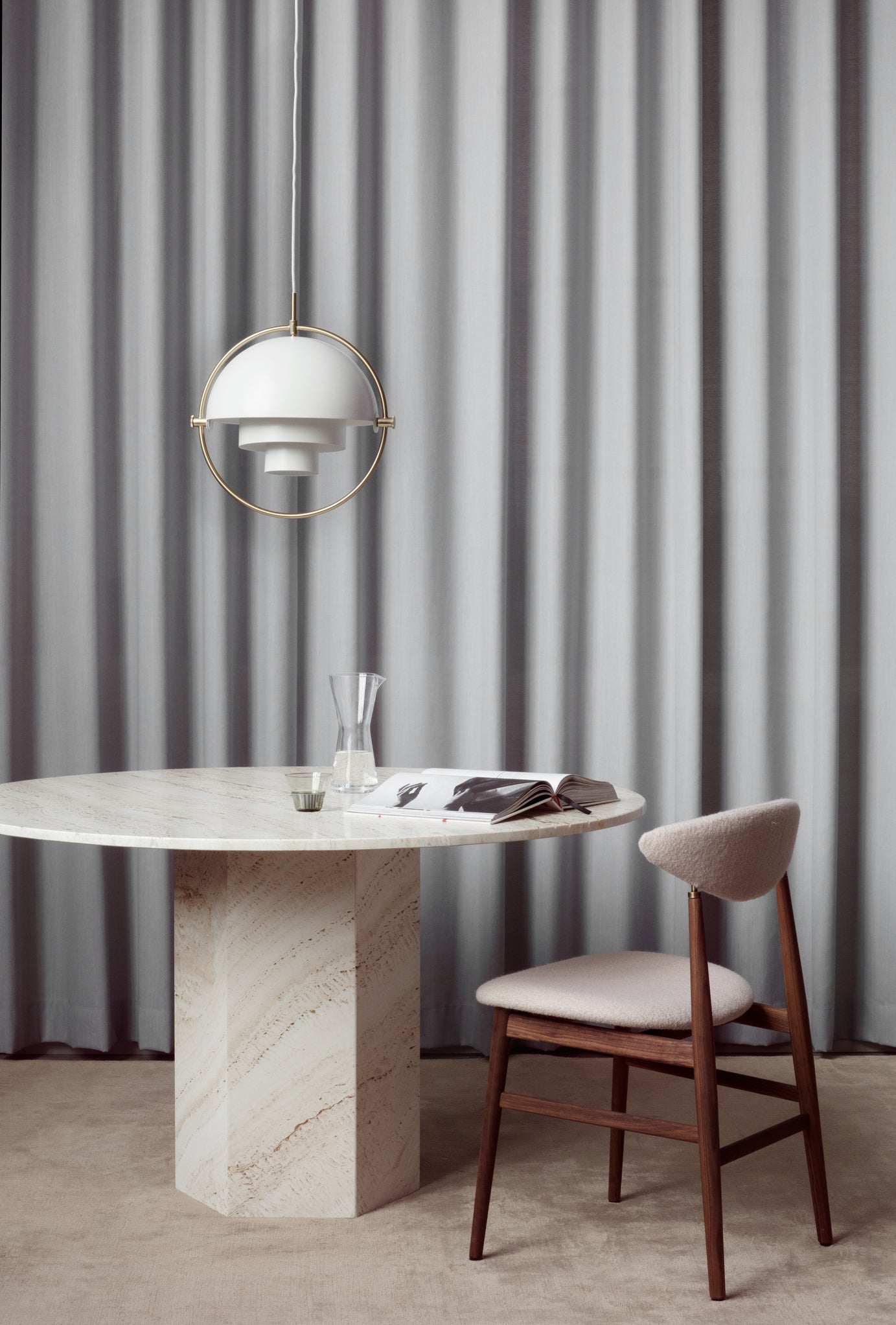 EPIC Cream Round Table Travertine