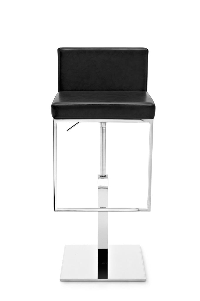 Bar stool EVEN PLUS with black seat and chrome base