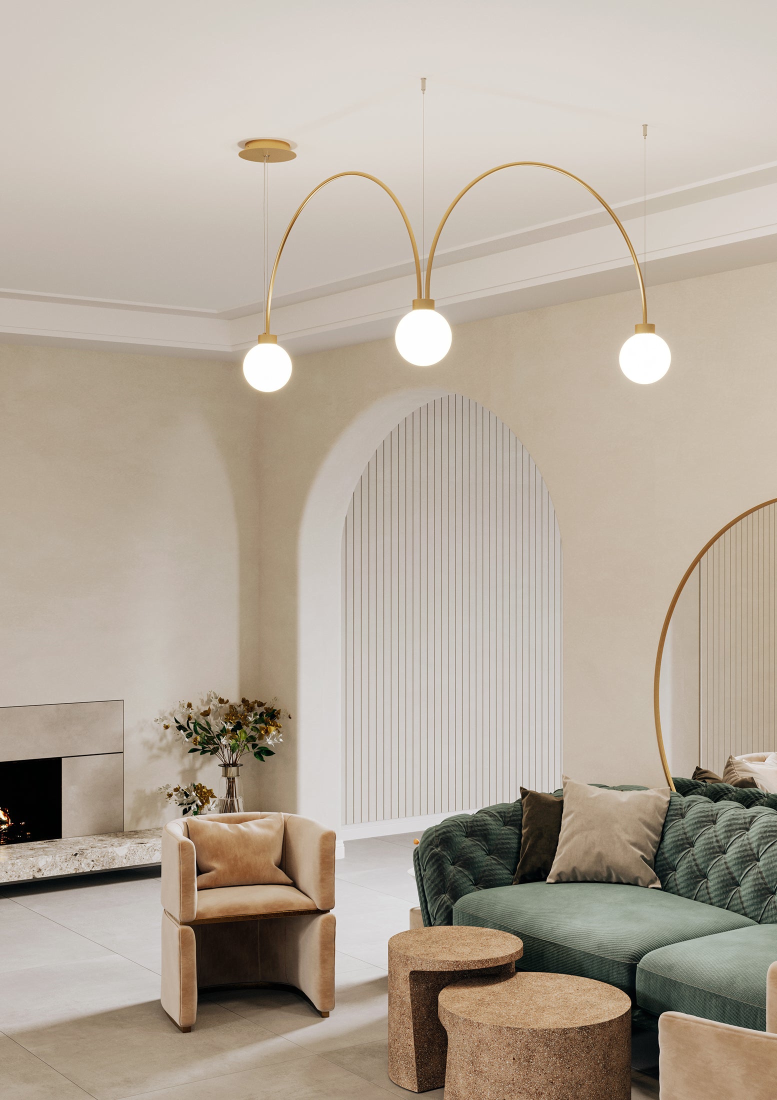 FLYING BALL ARC ceiling lamp