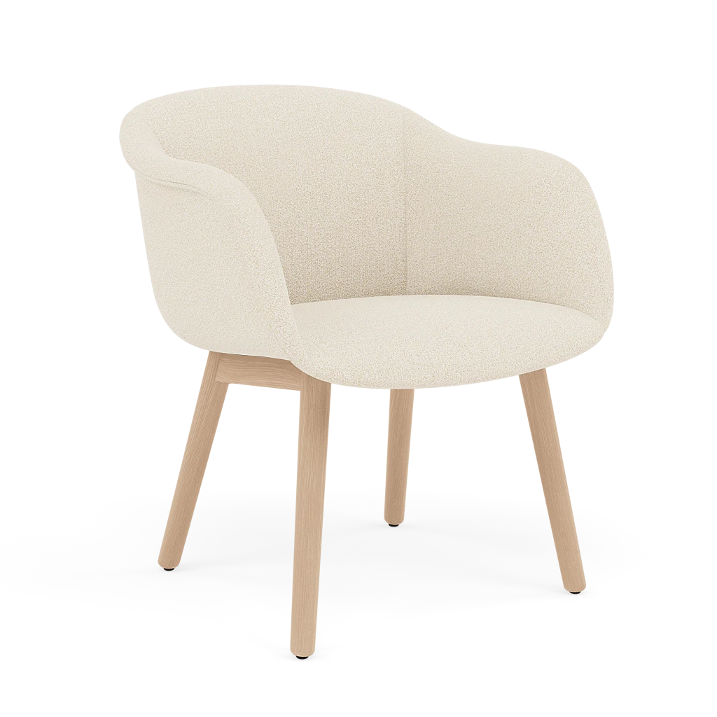 Geweven FIBER SOFT stoel gepersonaliseerd met houten basis