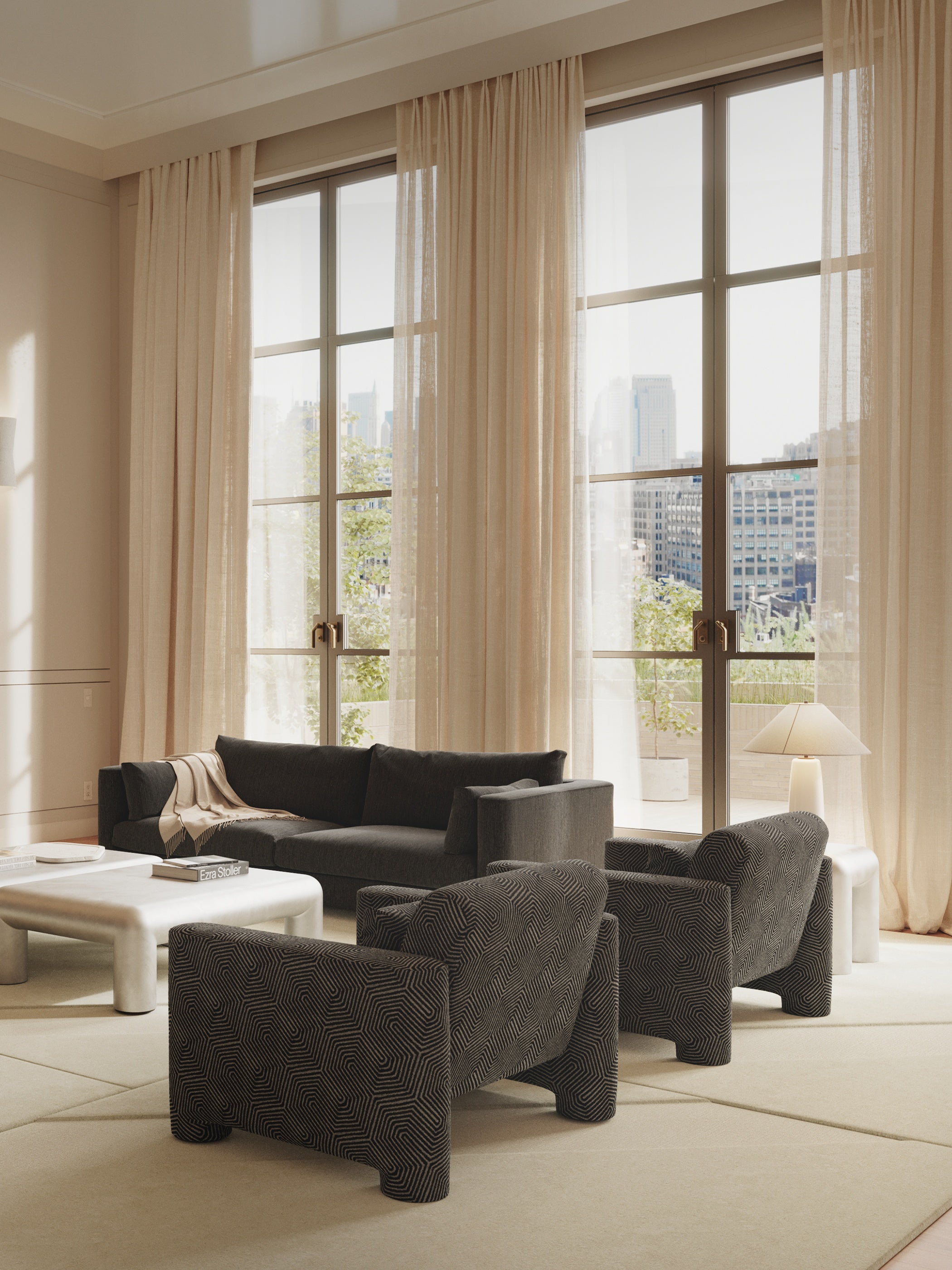 BATON beige table lamp