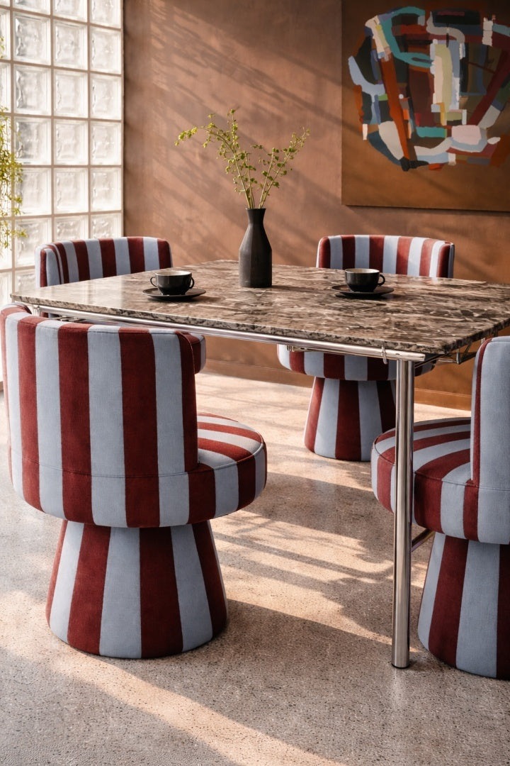 Draaistoel LINEA SOFT bordeaux met blauw