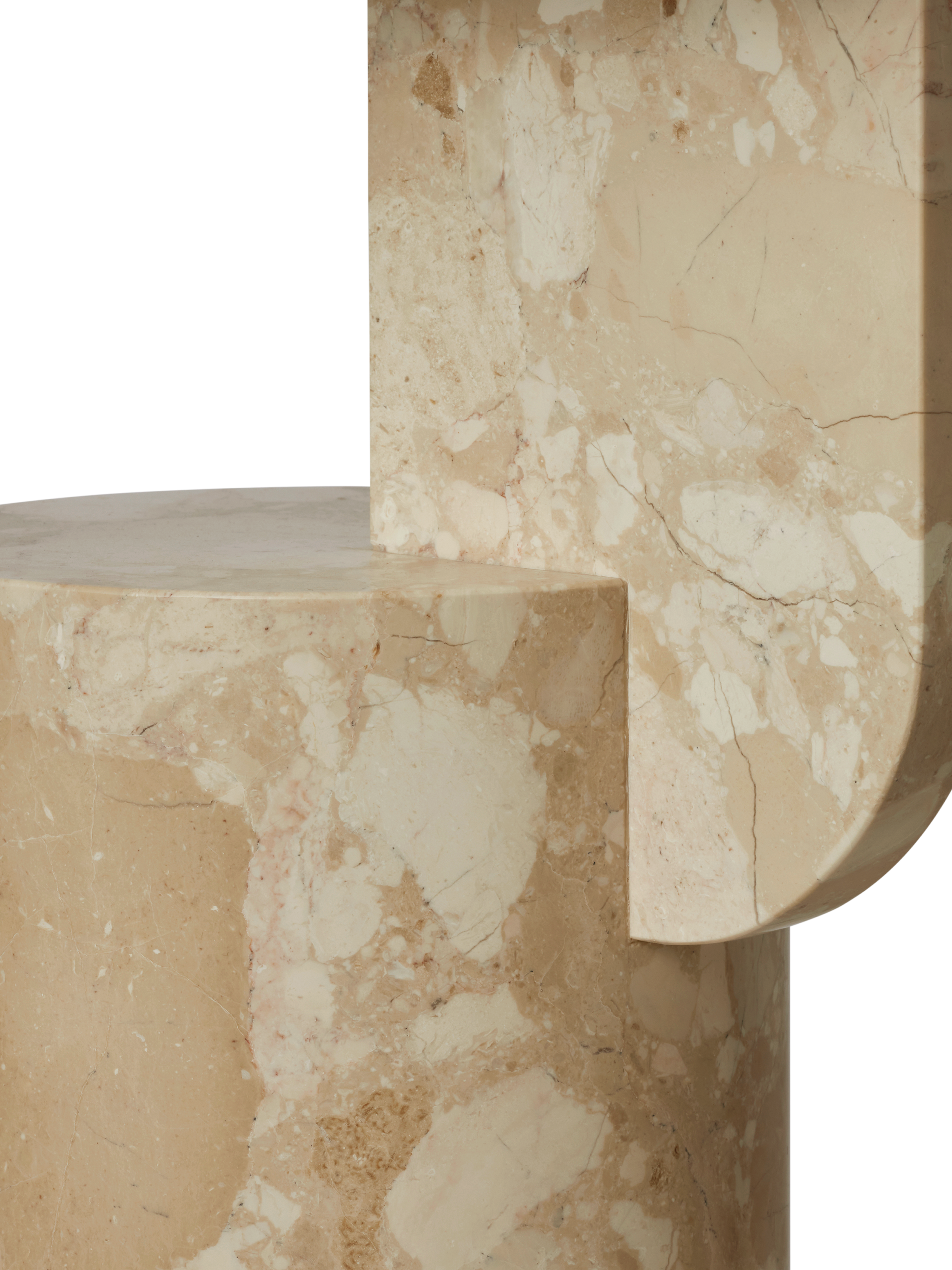 INSERT side table beige marble
