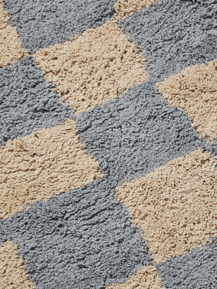 Vloerkleed MARA blauw met zandkleur