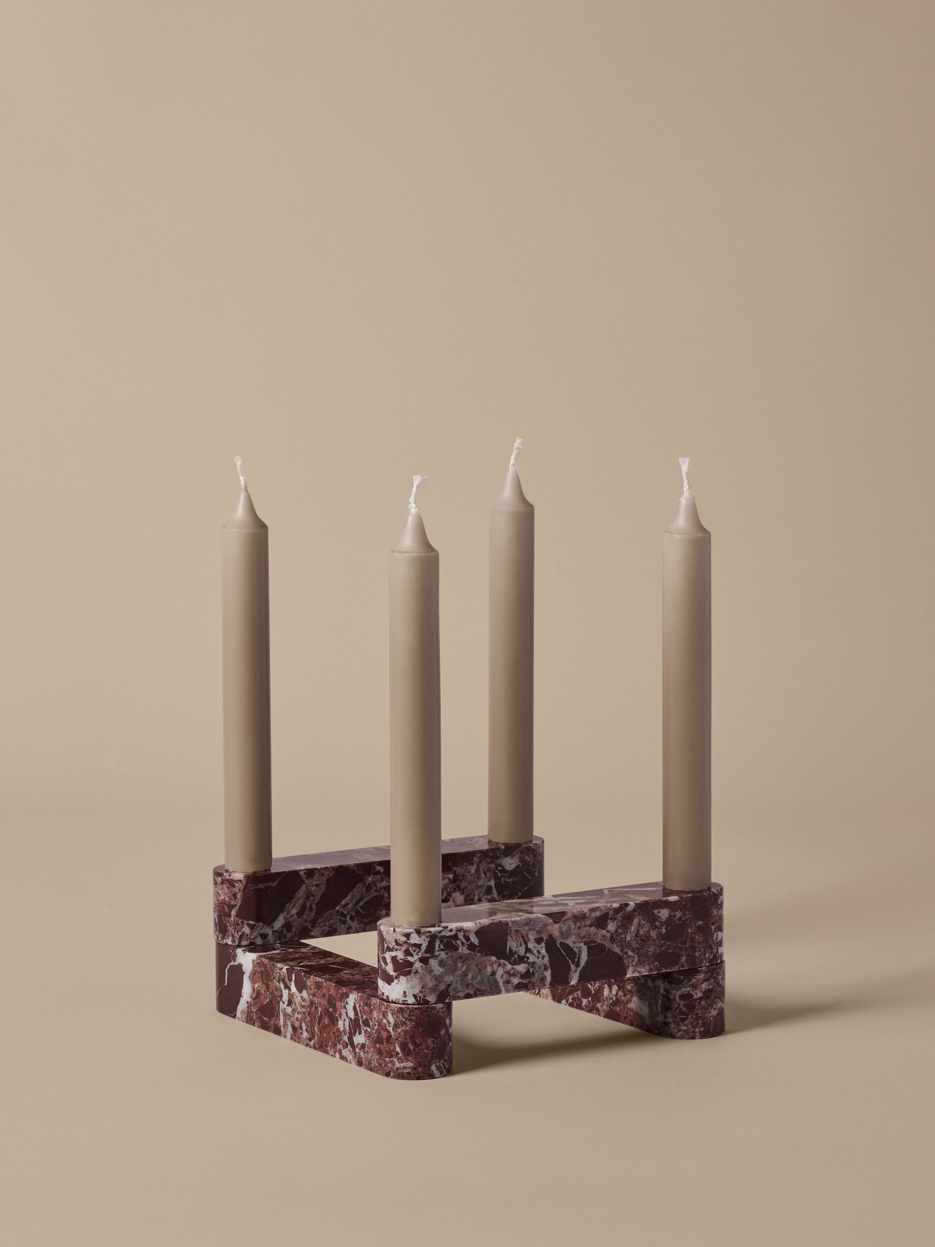 NEWEL modular candle holder brown marble