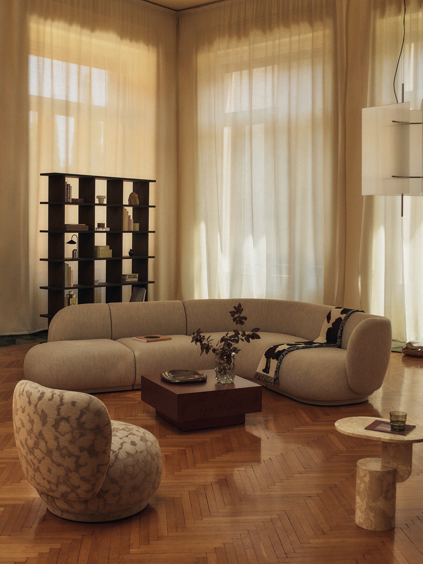 Couchtisch mit Schublade BURL braun Furnier aus Pappelholz