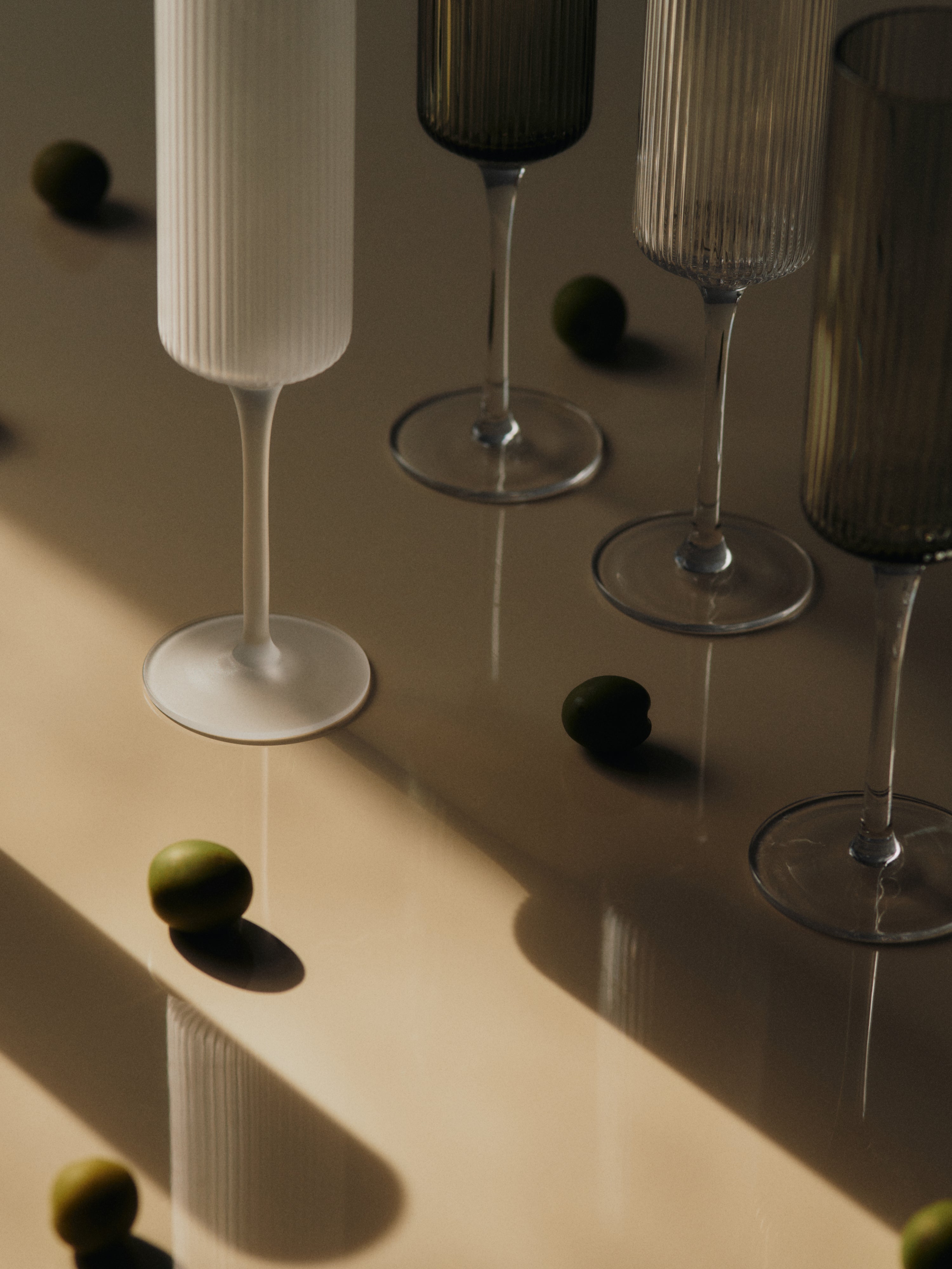 Set champagneglazen RIPPLE FLUTES van glas