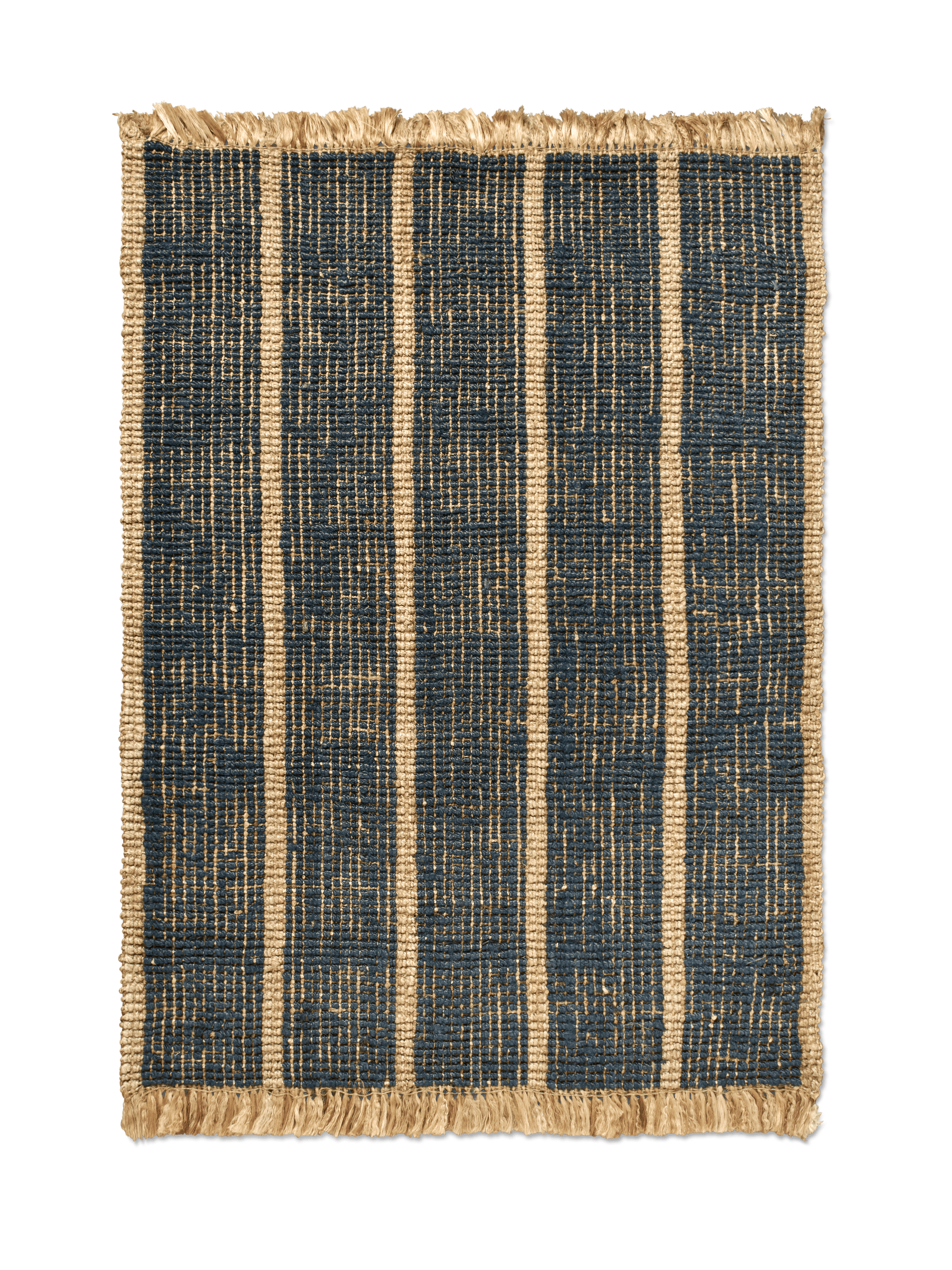ATHENS STRIPES rug brown with dark blue