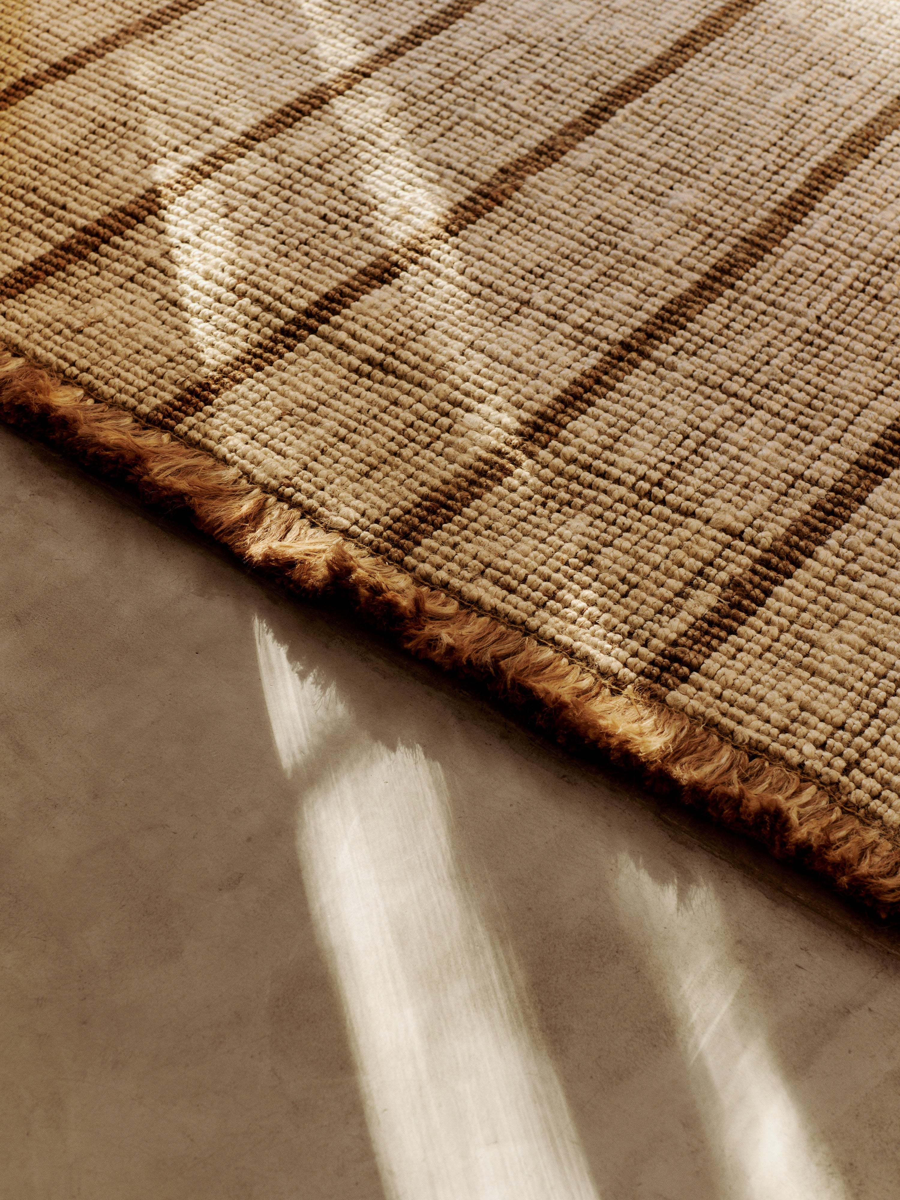 Vloerkleed ATHENS STRIPES crème met jute