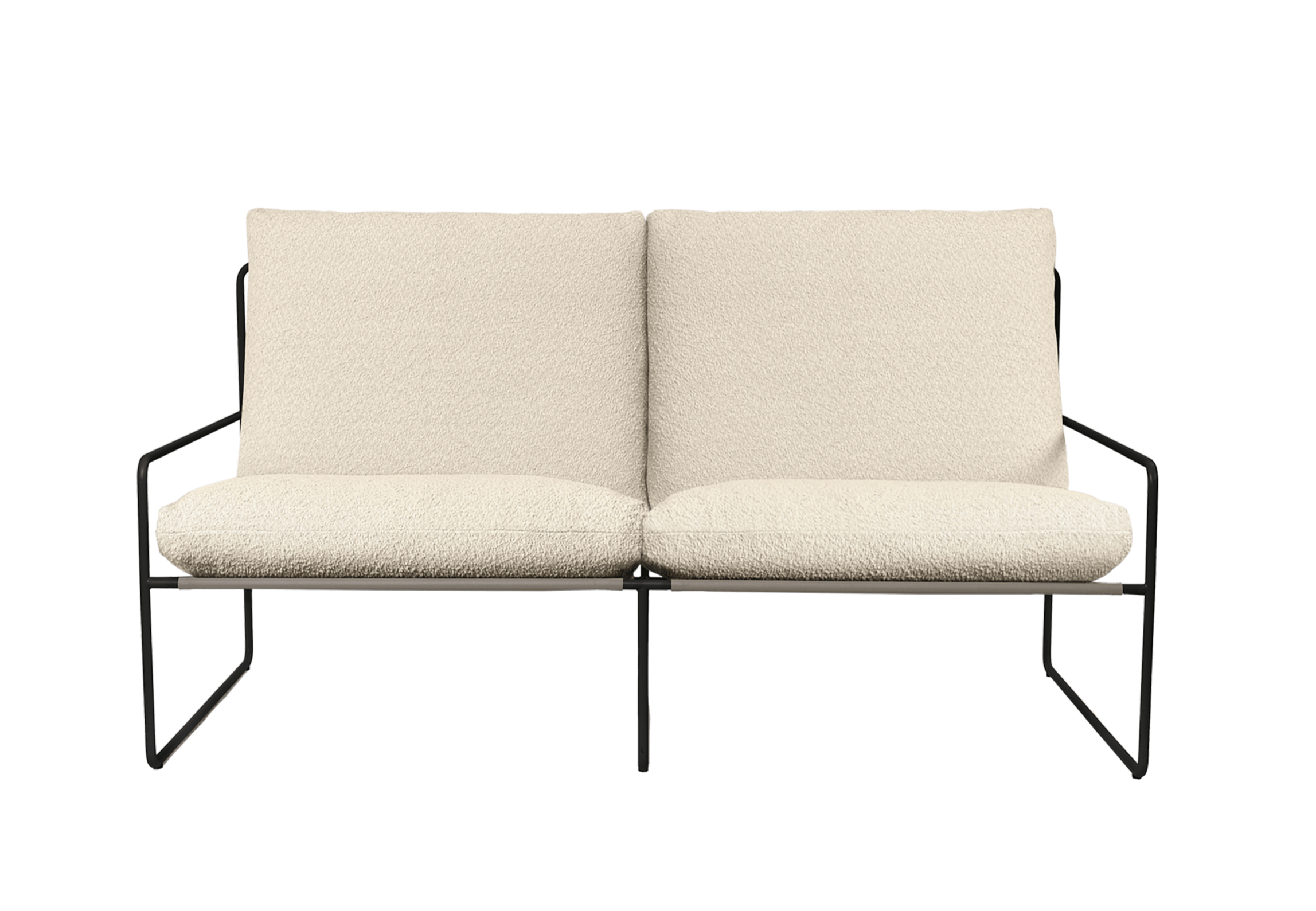 Tweedelig buitenbank DESERT gebroken wit met zwarte basis