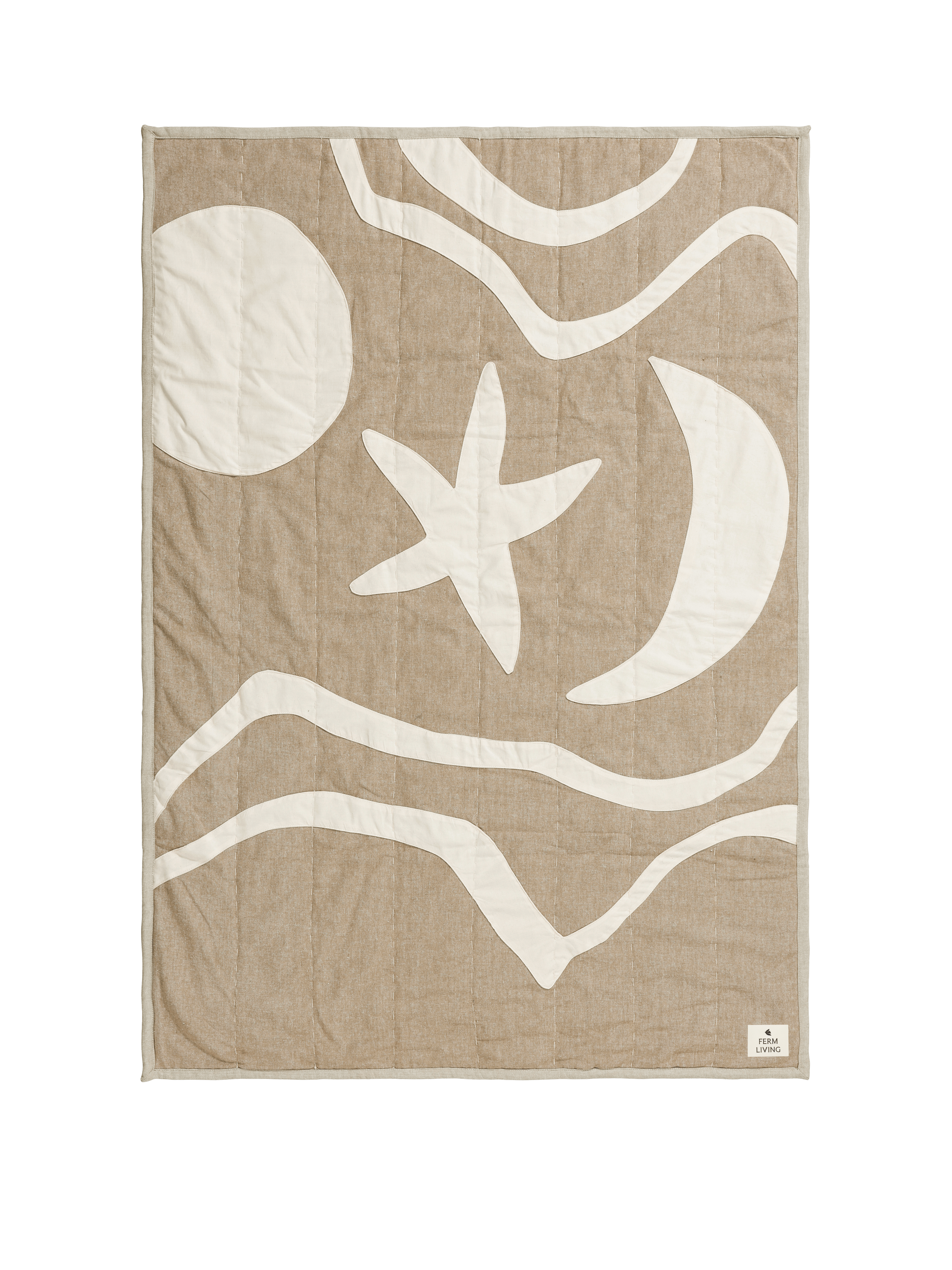 Quilted pillow KOVE APPLIQUÉ broken white with beige