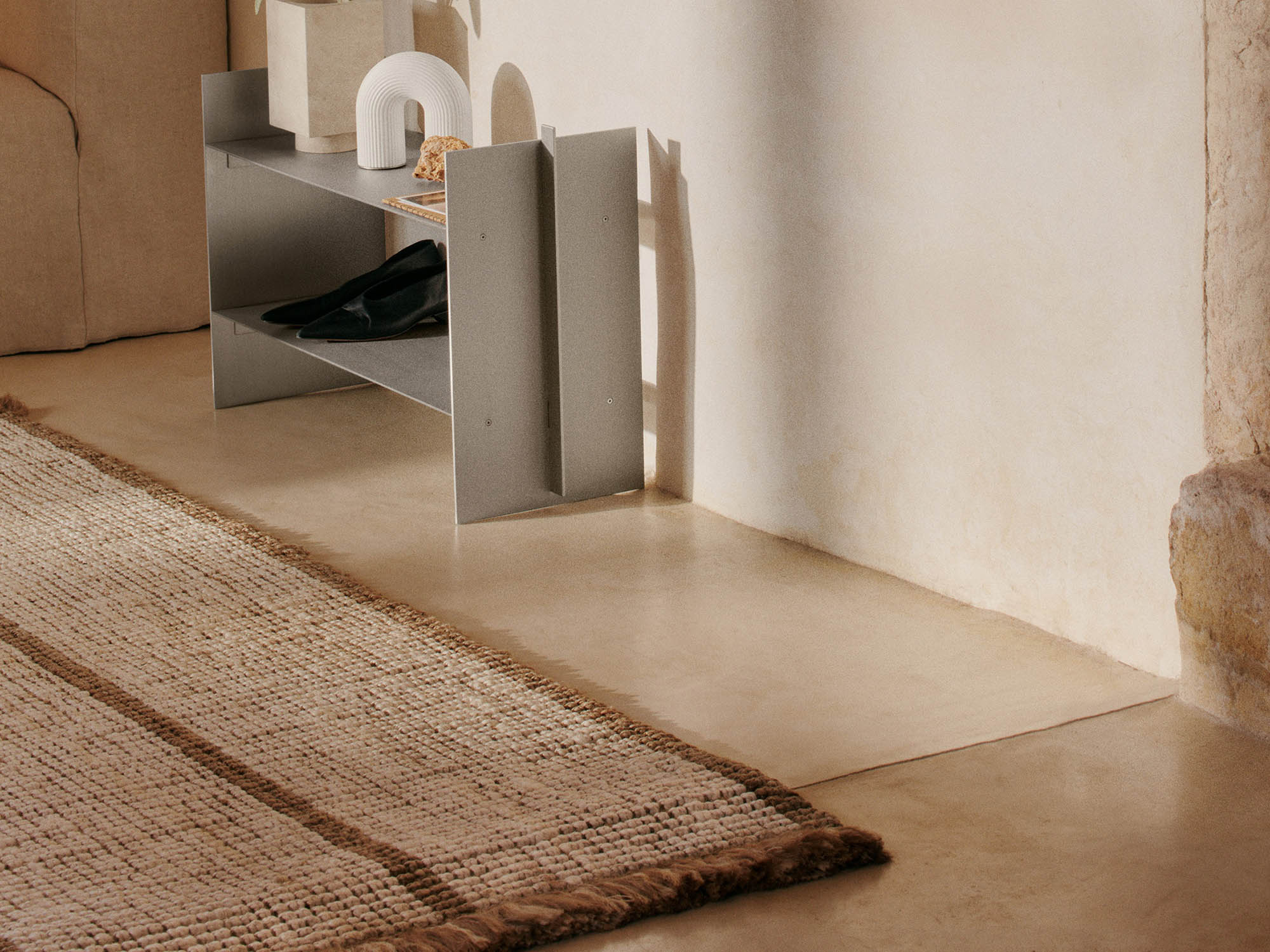 Läufer ATHENS STRIPES creme mit Jute