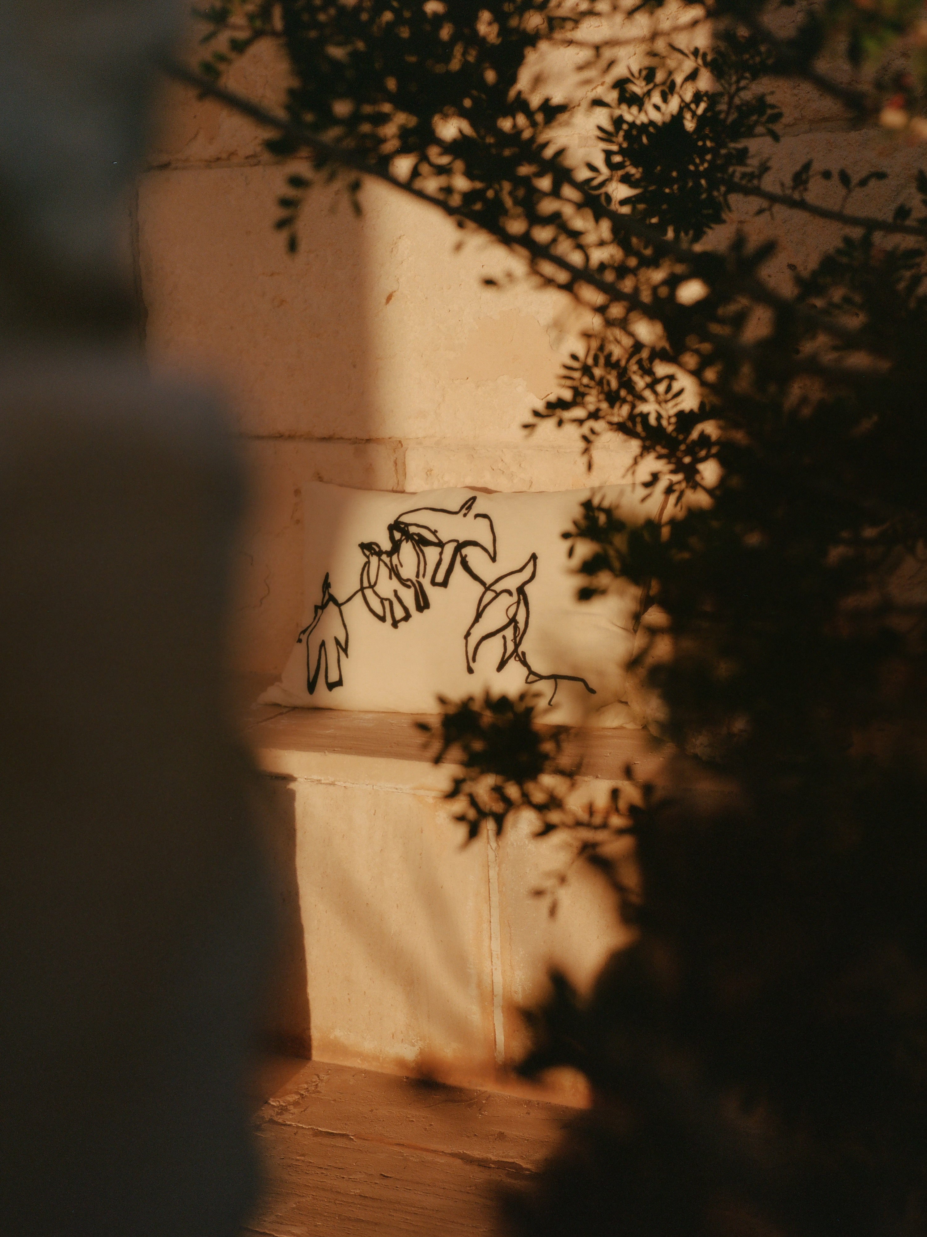 Decoratieve kussen VUELO beige met zwart