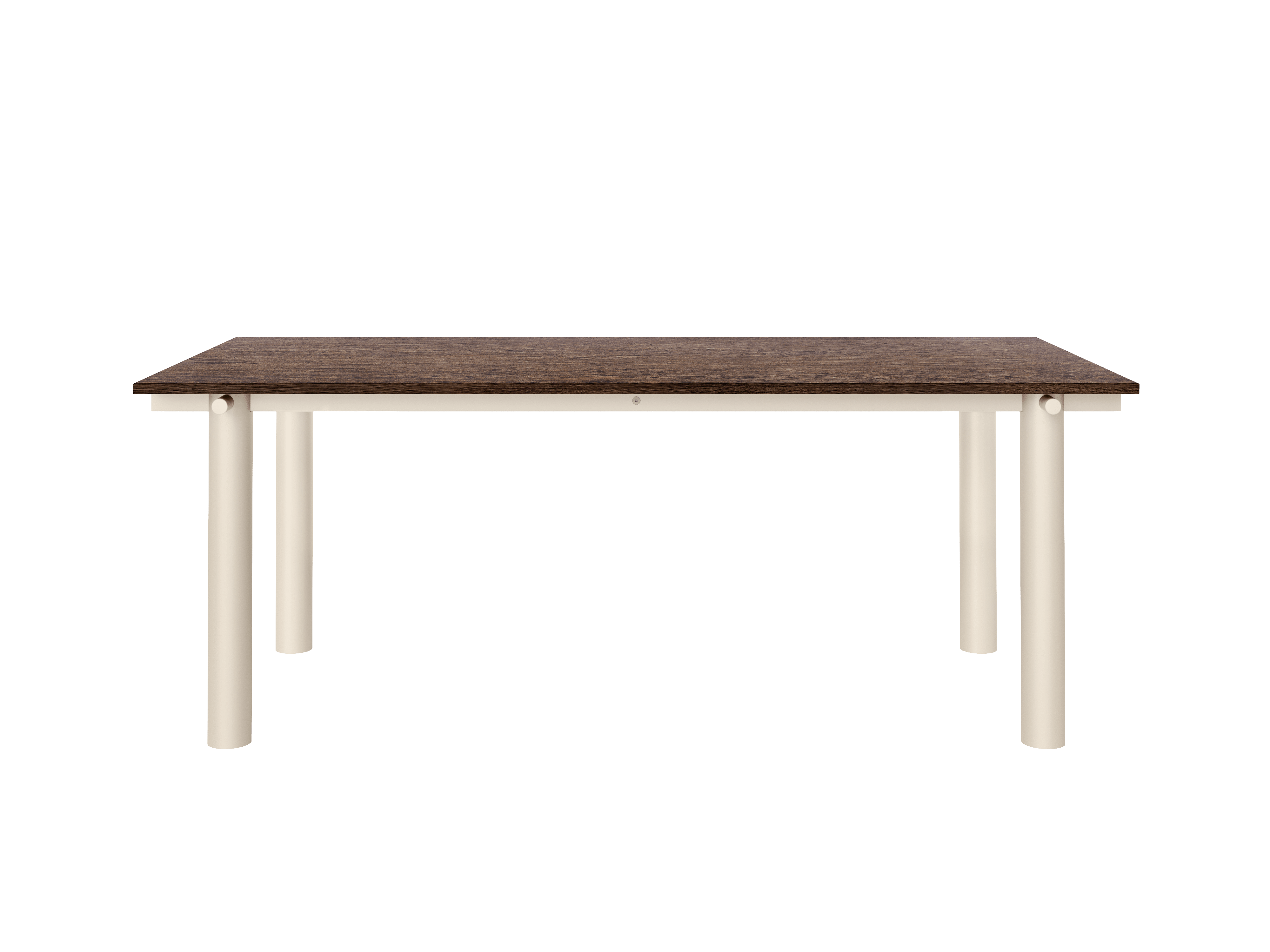 ATURA Table with Dark Oak Top and Beige Base