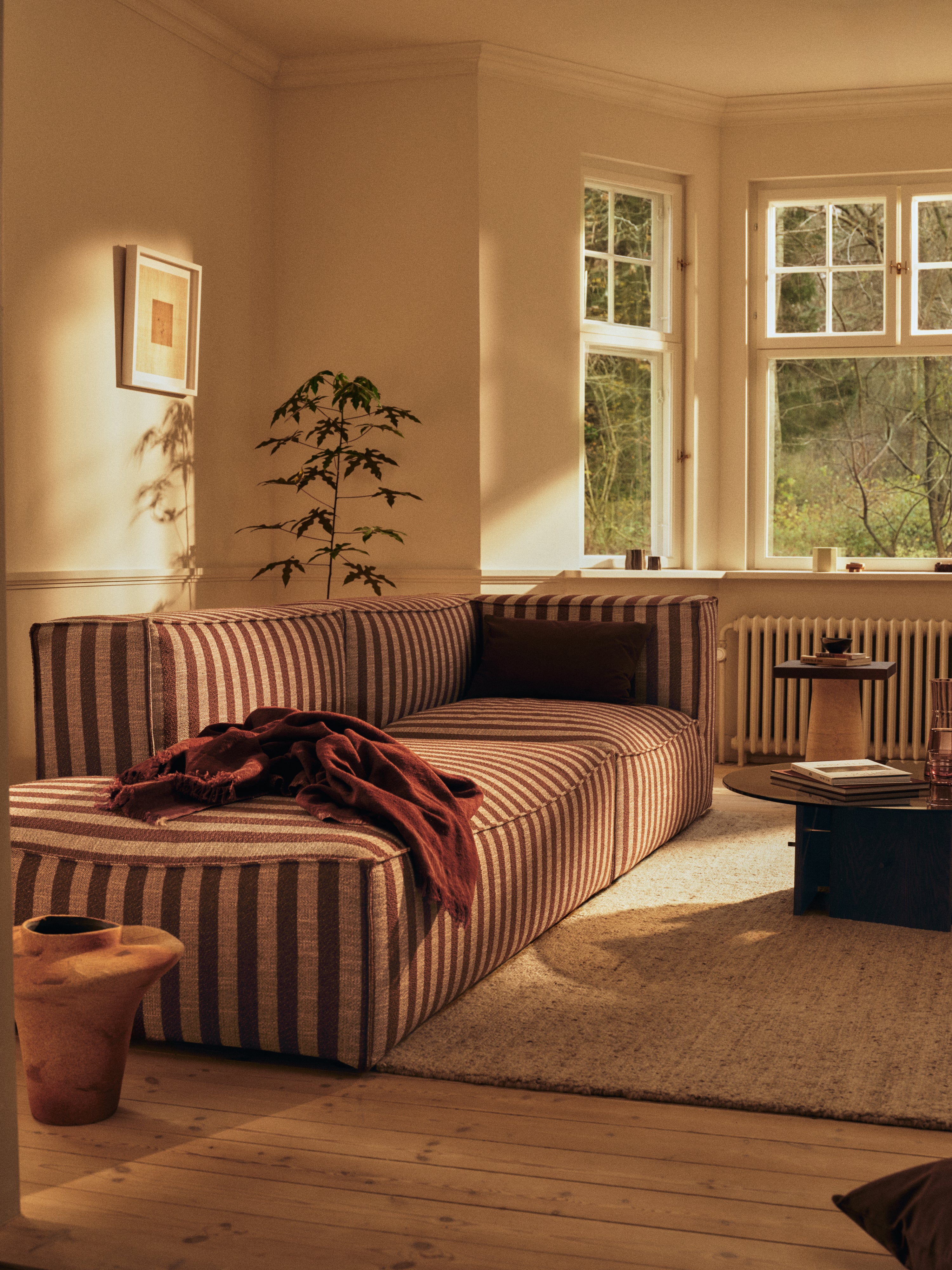 CATENA Louisiana Modular Sofa - Left-Open End Element in Black with Sand