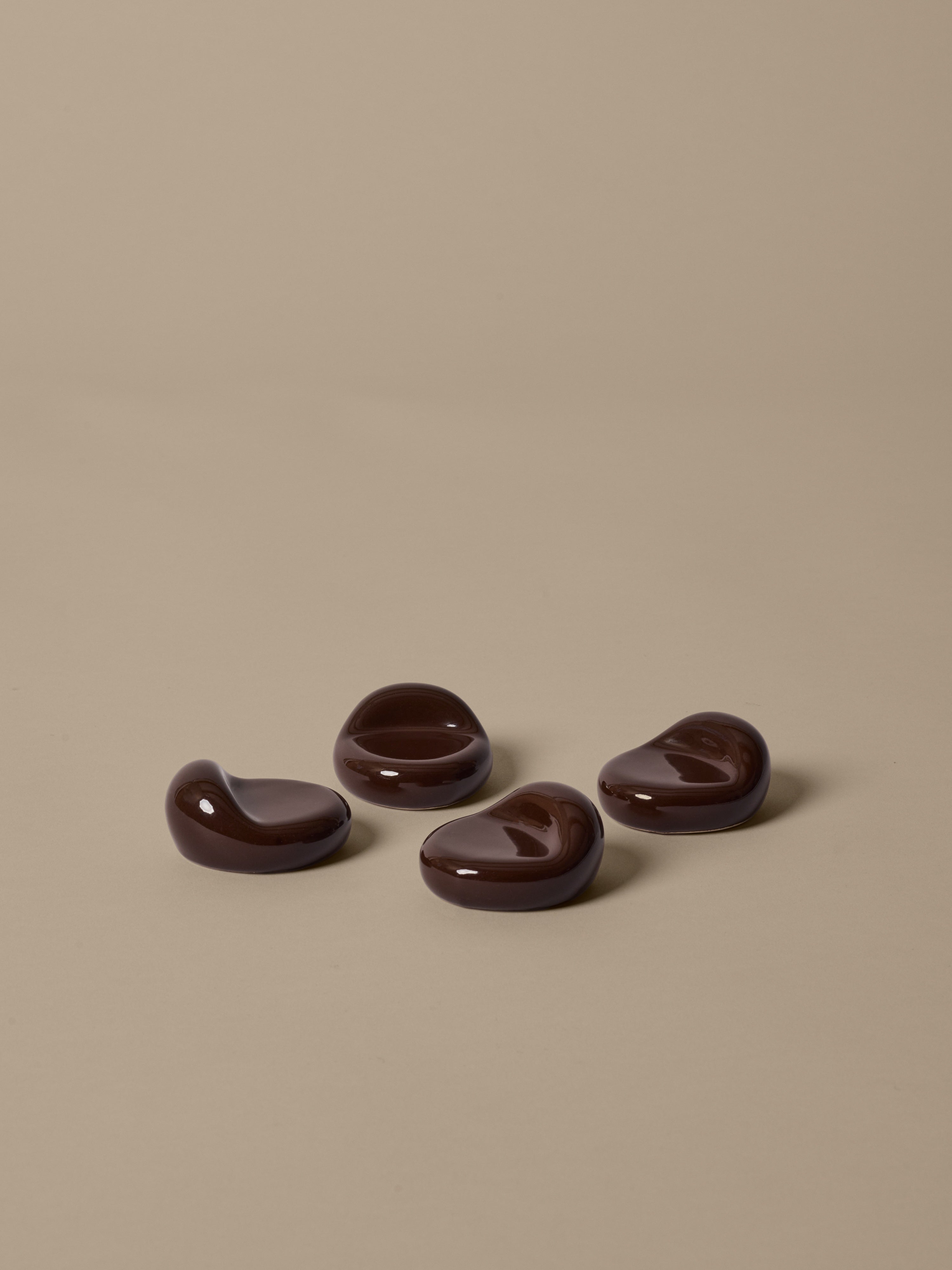 Set onderzetters voor bloempot NUBE bruin