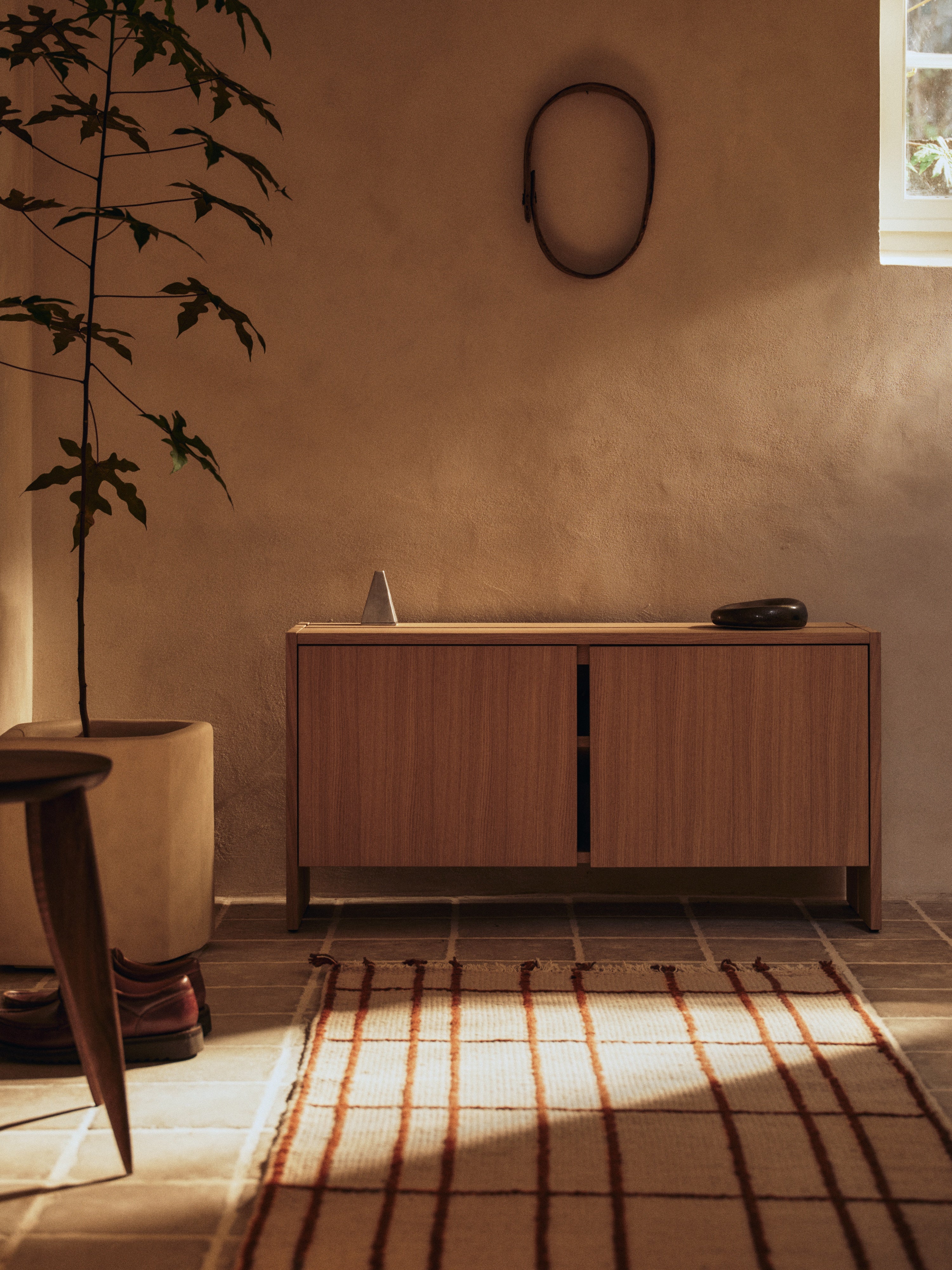 Beige SEN tapijt met bruin