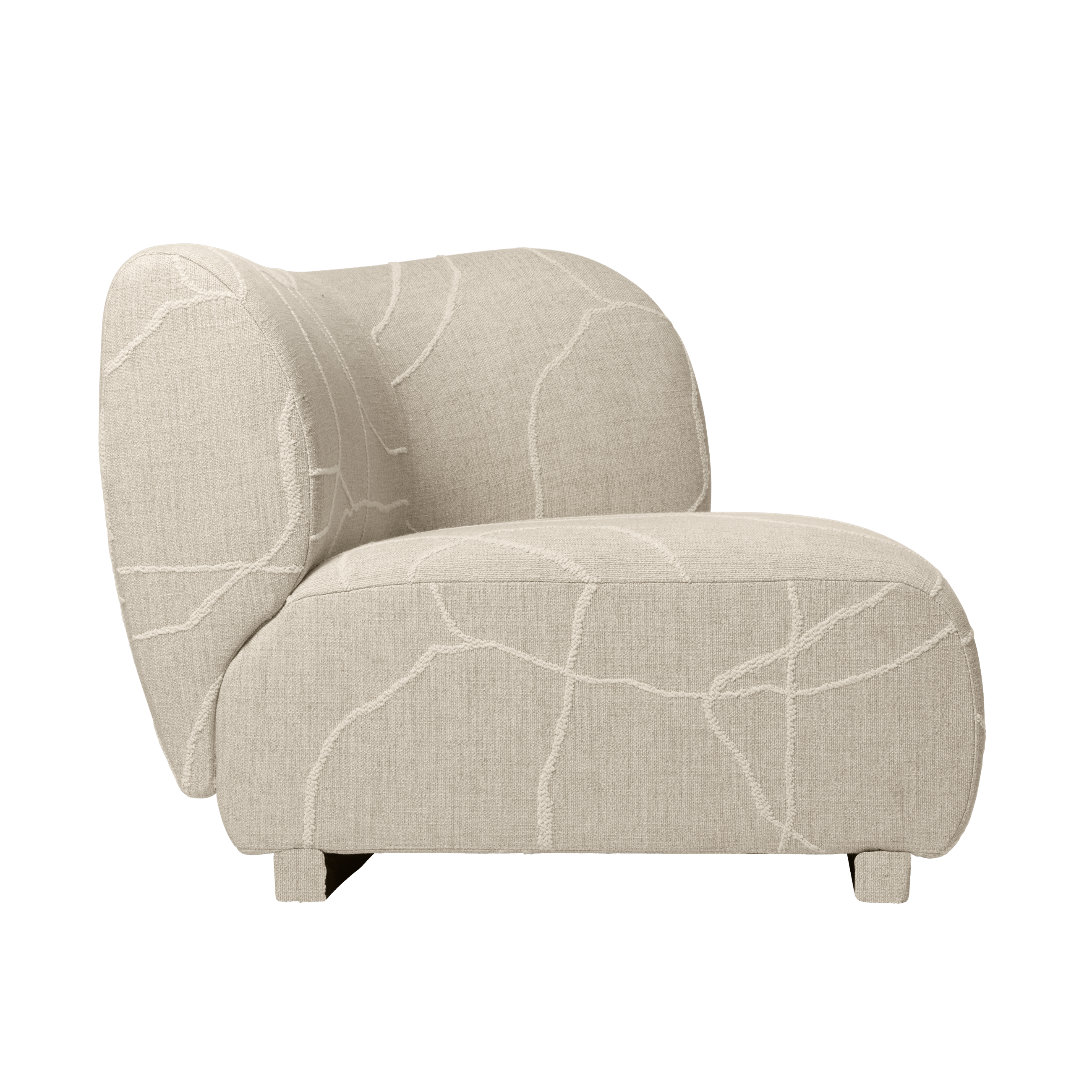 Modulares Sofa RICO Can Lis - Endelement links sandfarben mit Weiß