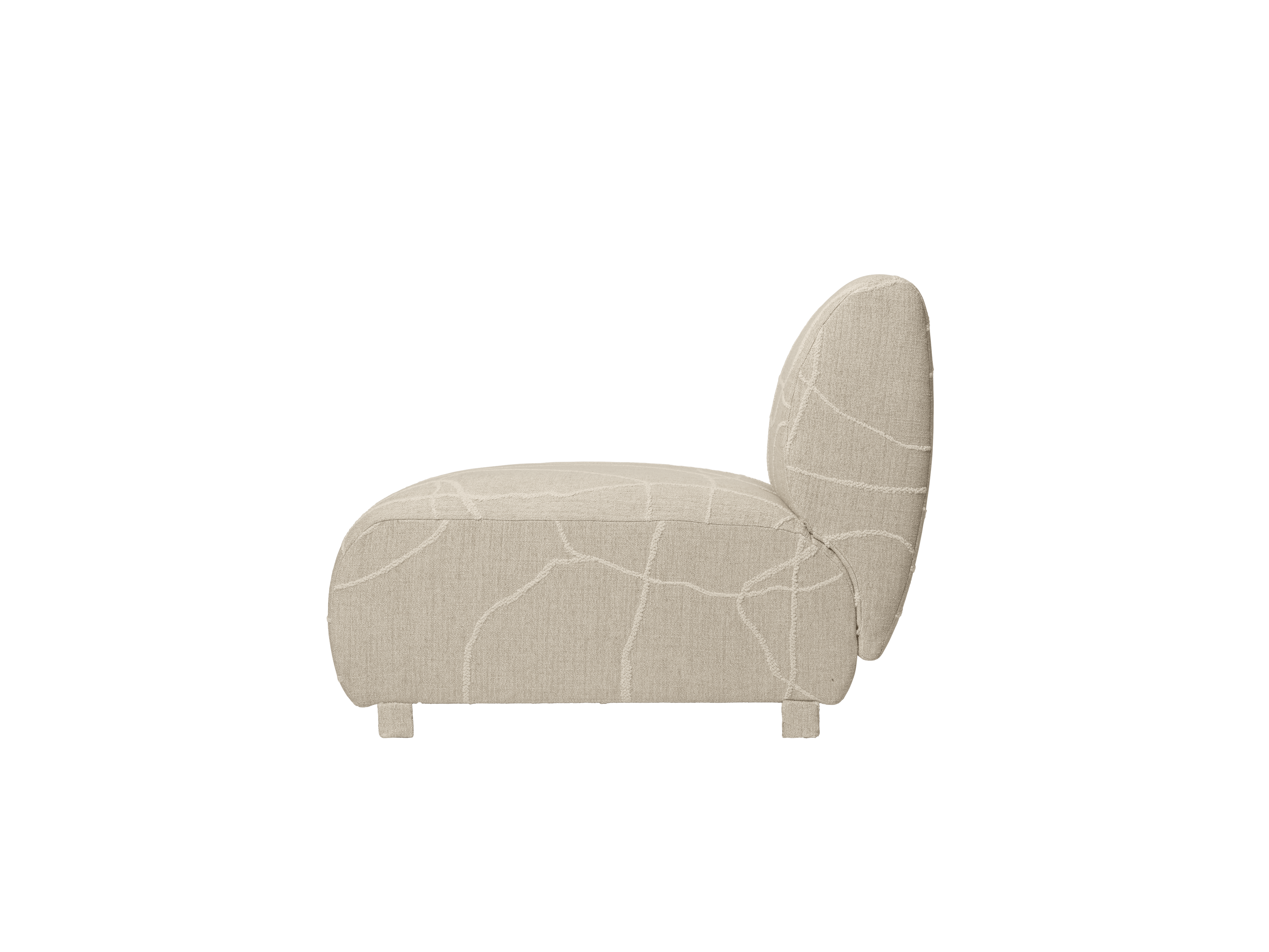 RICO Can Lis Modular Sofa - Left-Open End Element in Sand with White