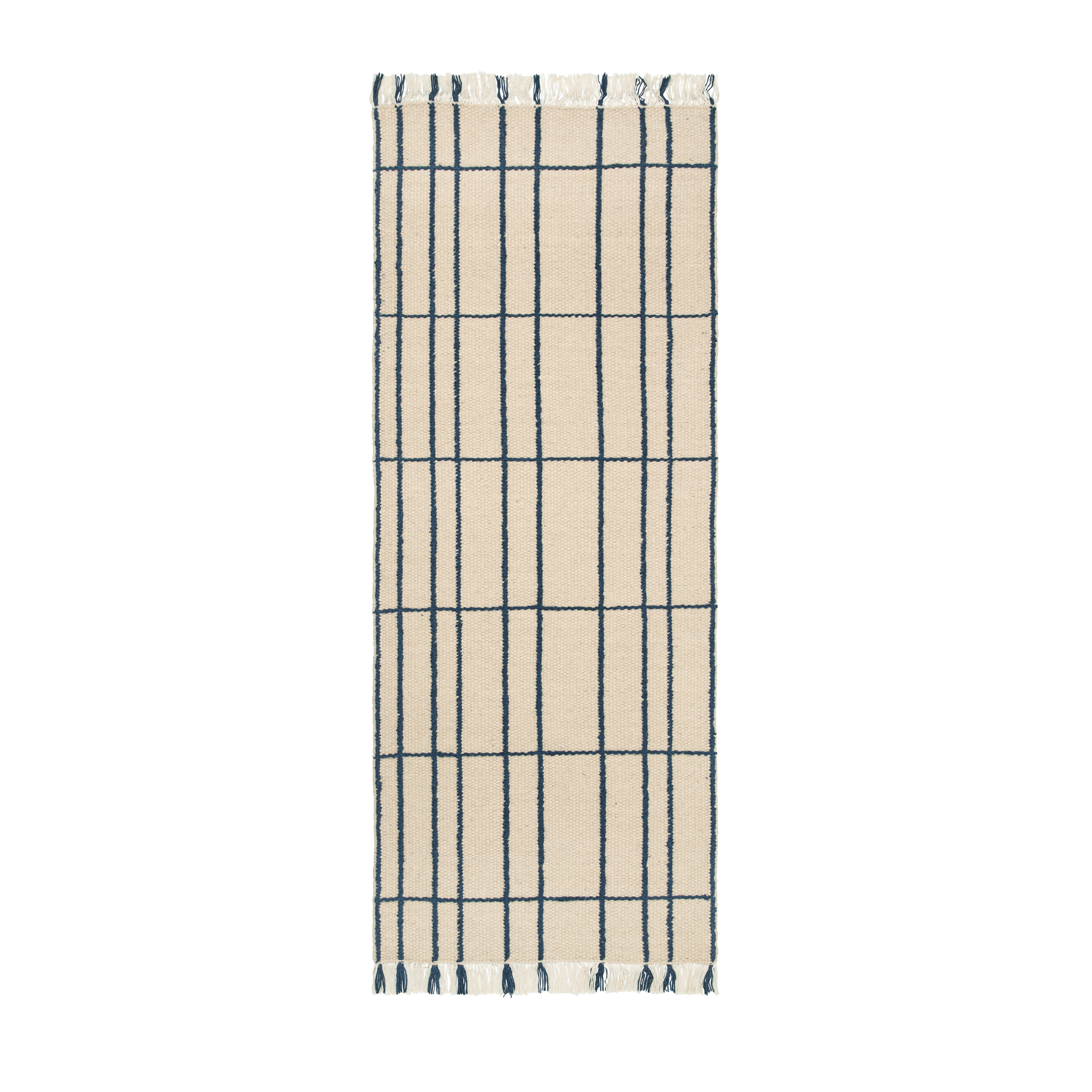Beige SEN tapijt met indigo