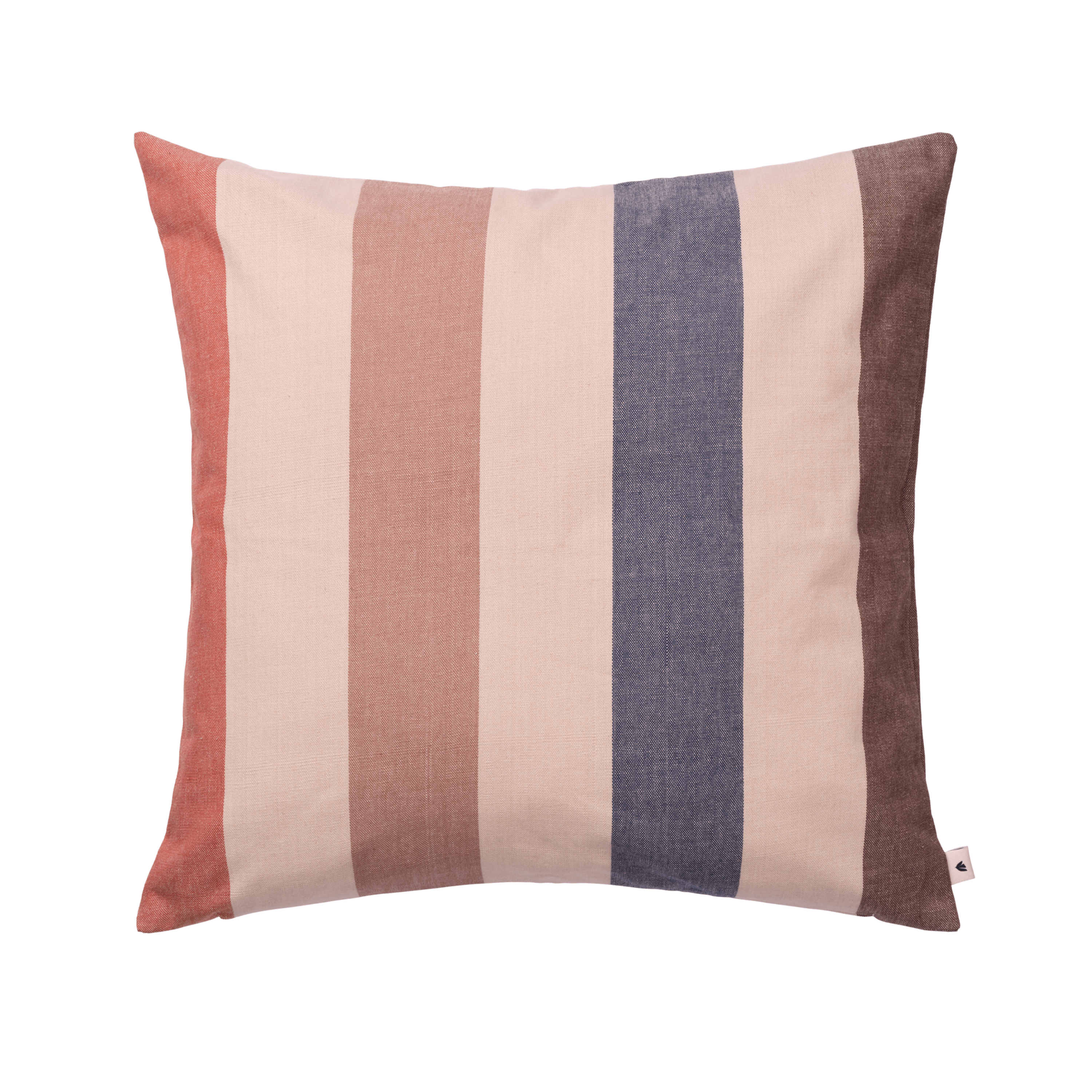Kussenhoes STRAND beige met koffie en indigo