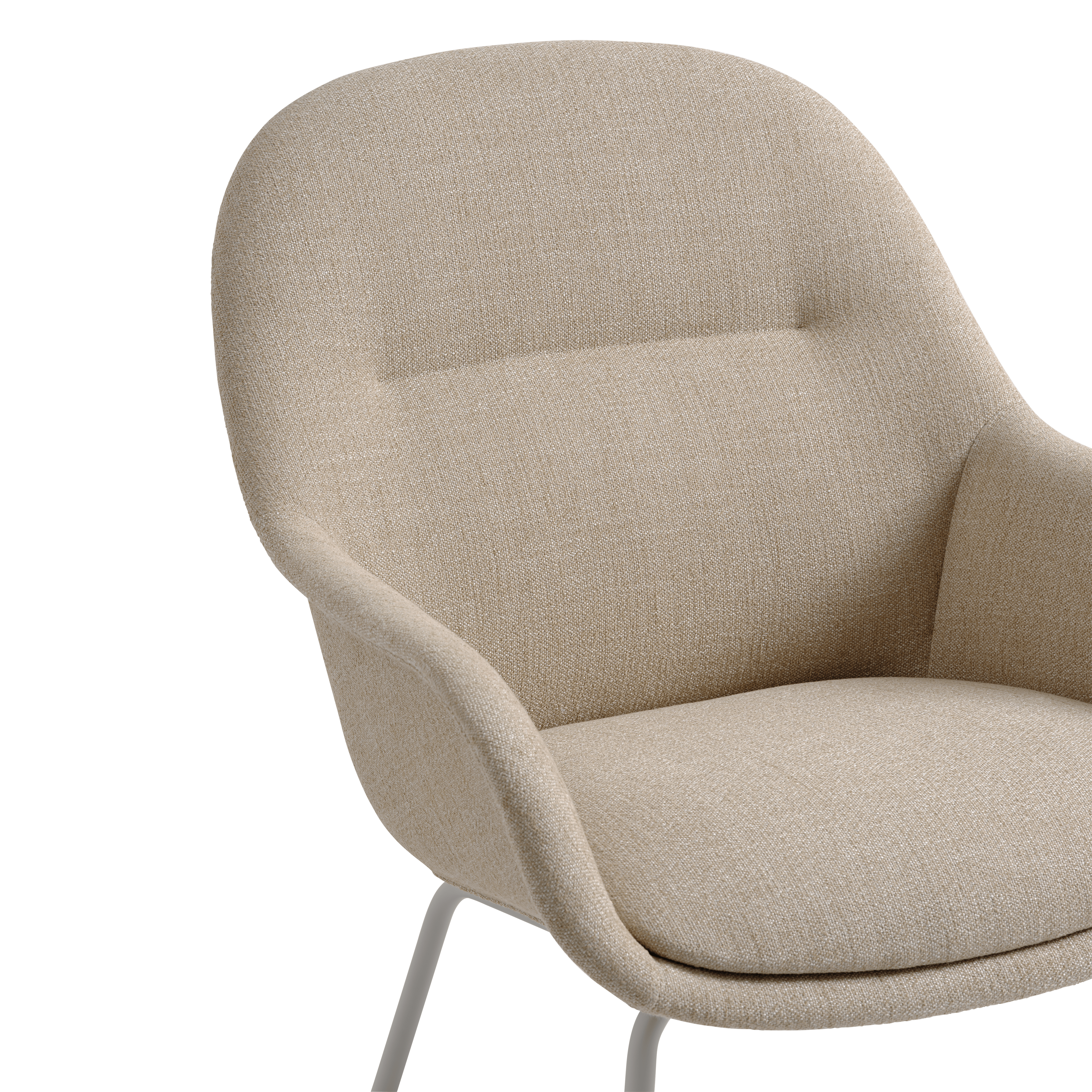 FIBER fauteuil, gepersonaliseerd met een stalen basis
