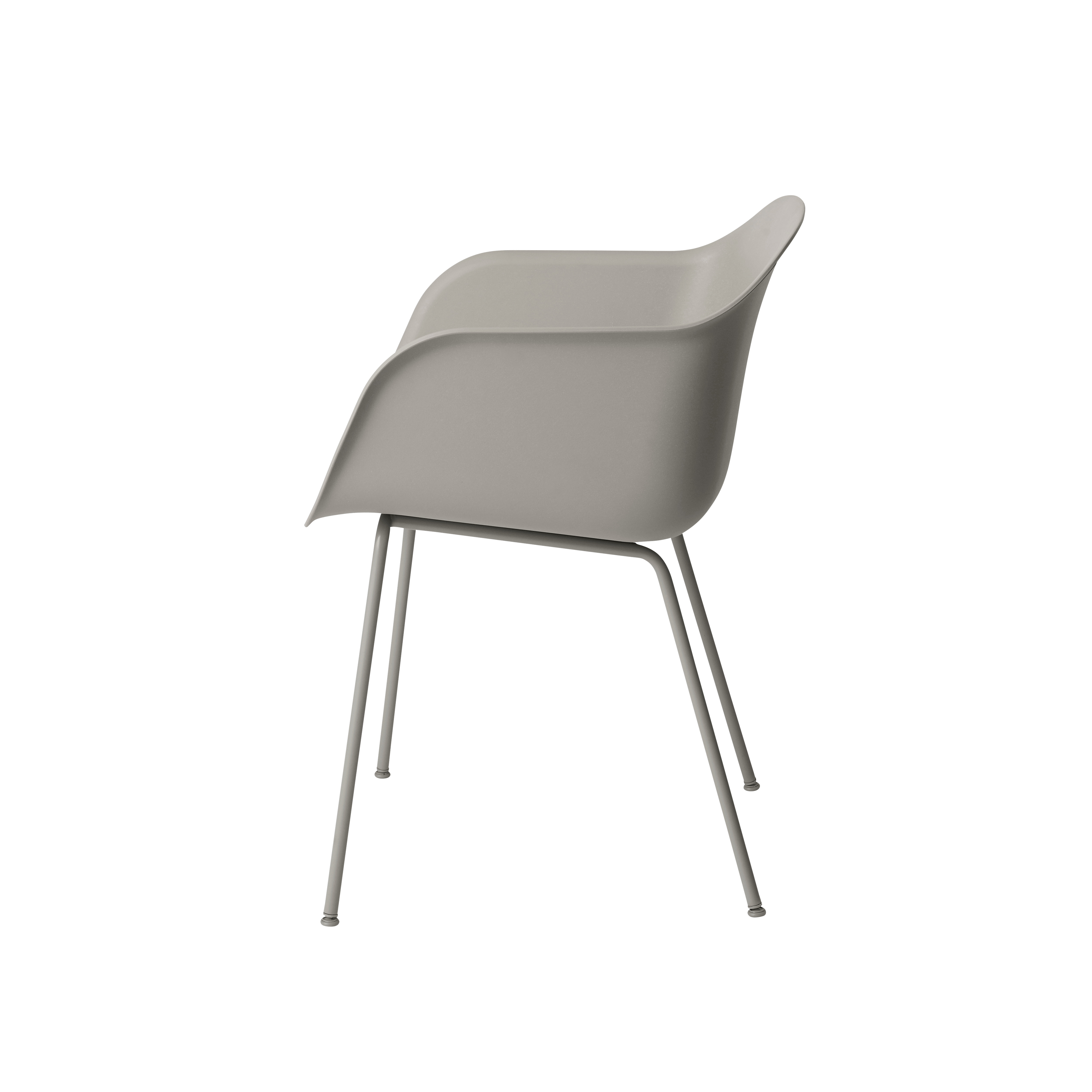 FIBER fauteuil grijs met stalen basis