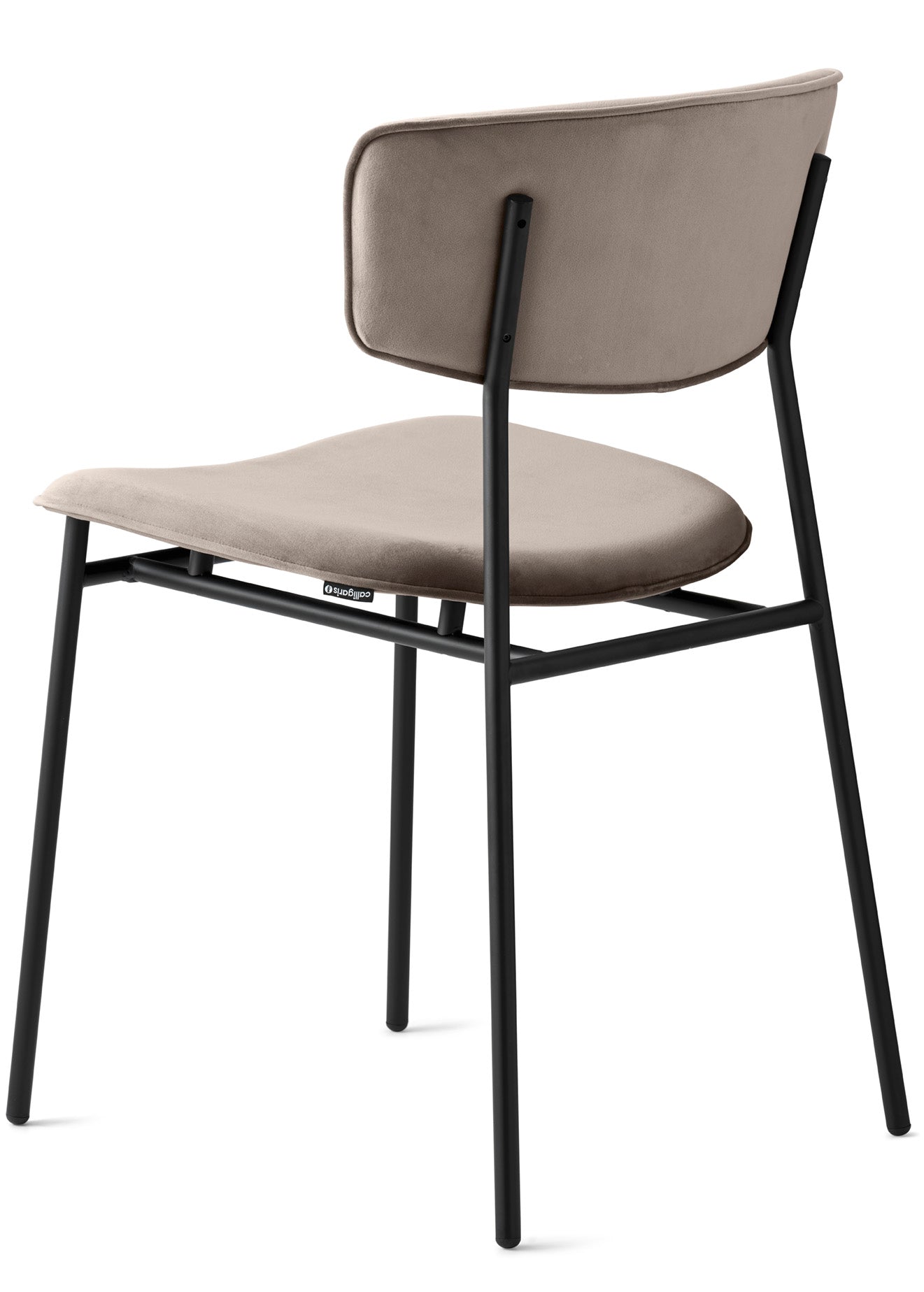 Gestoffeerde FIFTIES stoel met zwarte basis