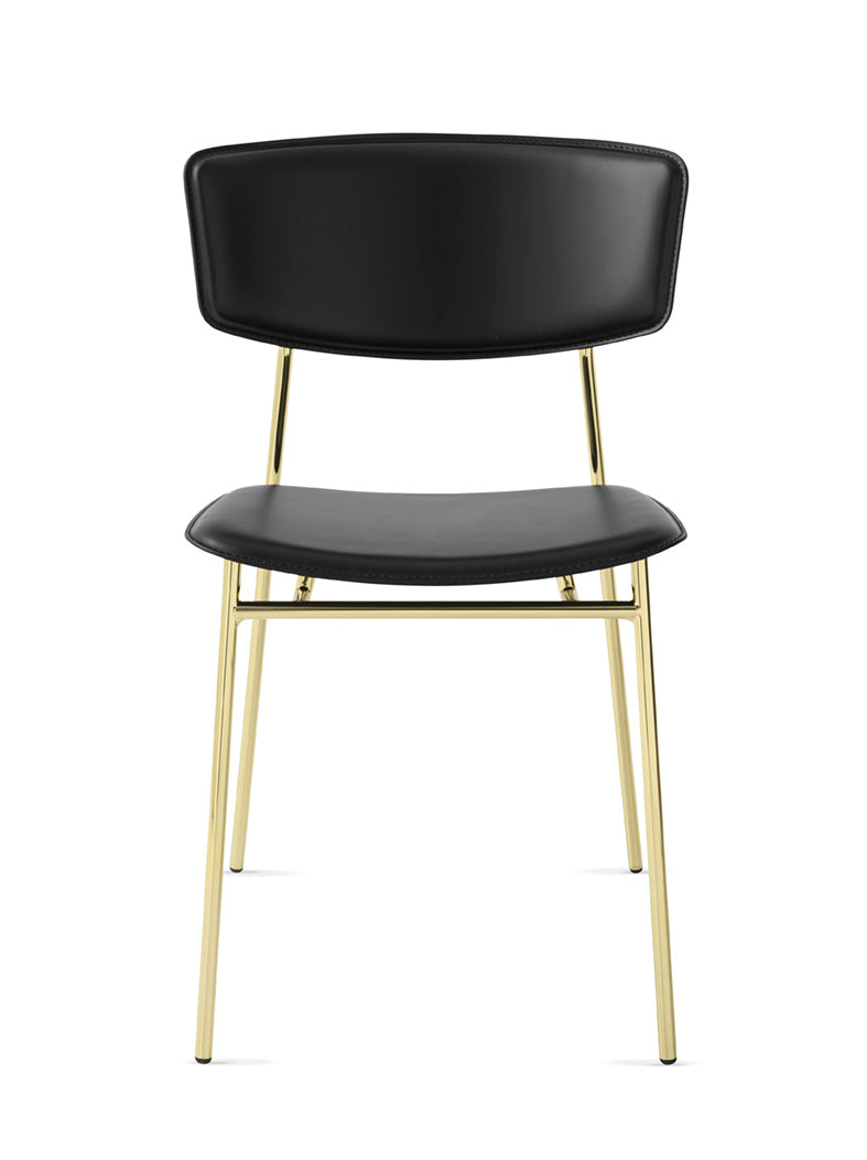 Upholstered FIFTIES Chair with Gold Base