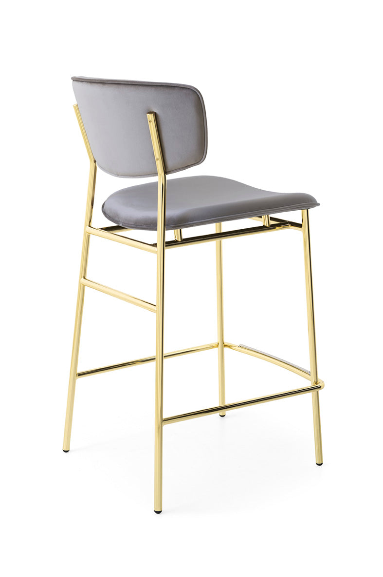 FIFTIES upholstered bar chair with a golden base