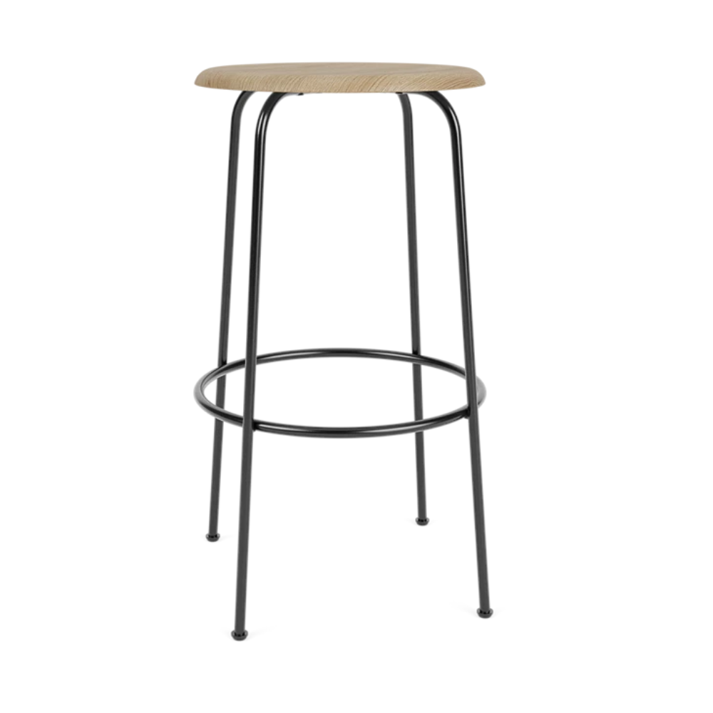 AFTEROOM bar stool with oak veneer and steel base
