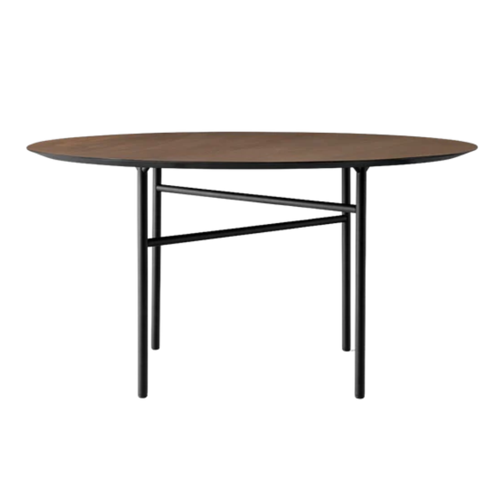 Stół okrągły SNAREGADE ciemny fornir dębowy
