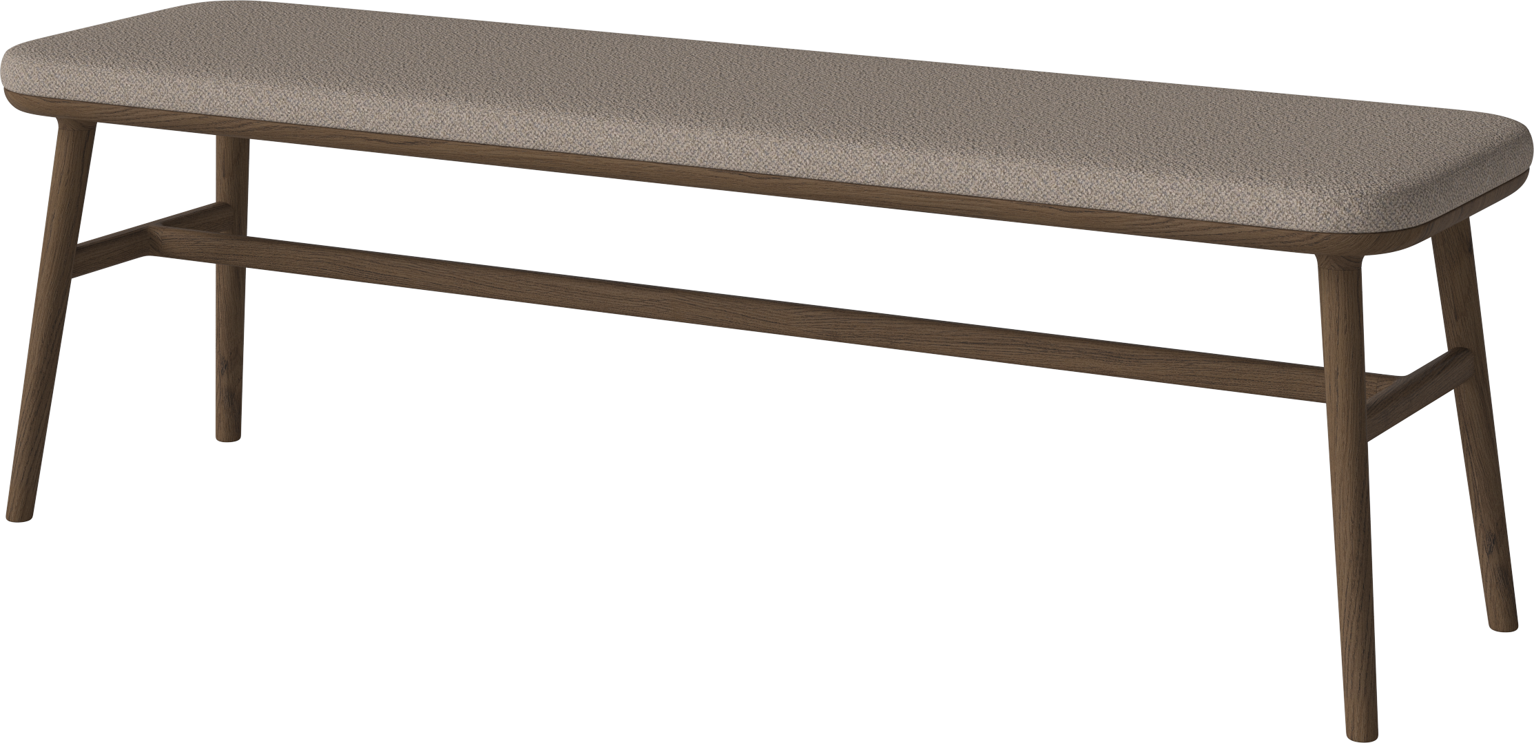 Polsterte Florbankbasis aus dunklem Eichenholz