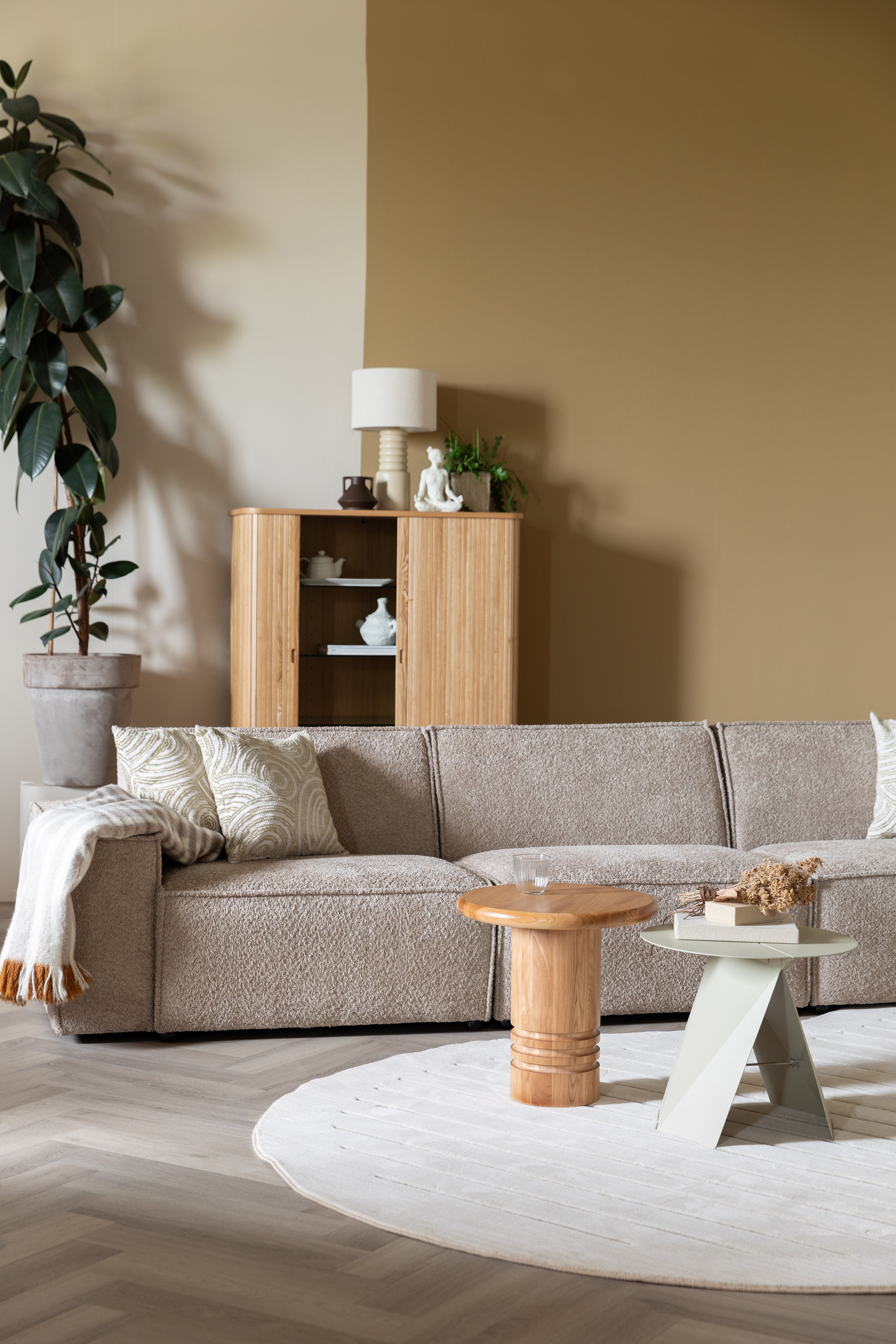 Beige FOLDY bijzettafel