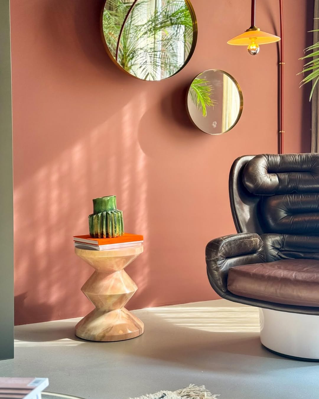 ZIG ZAG stool light pink marble