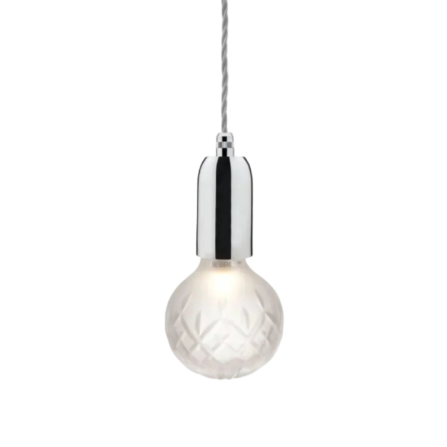 Hanglamp CRYSTAL BULB matglas kristal met chroomafwerking