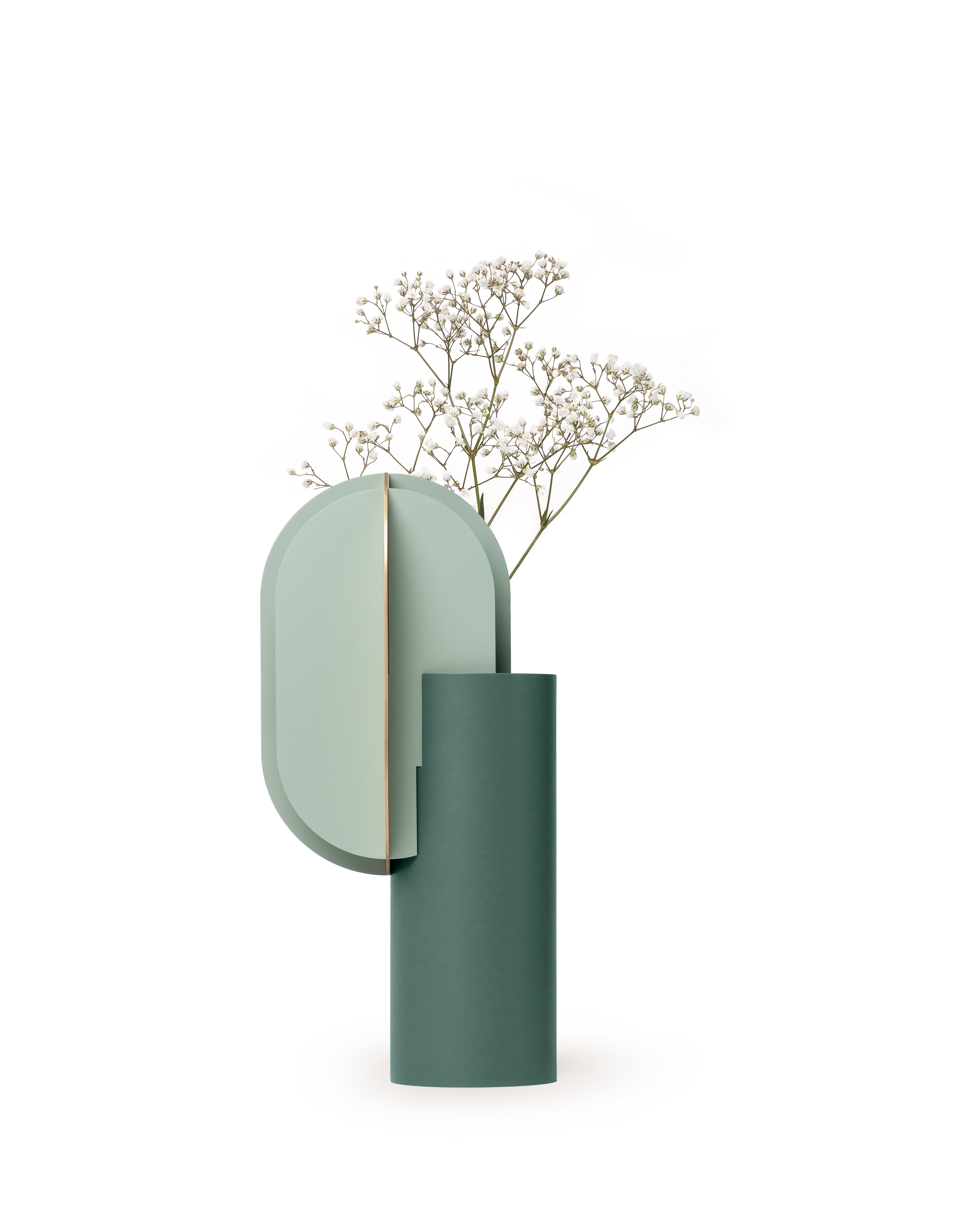 GABO Green Vase with Brass
