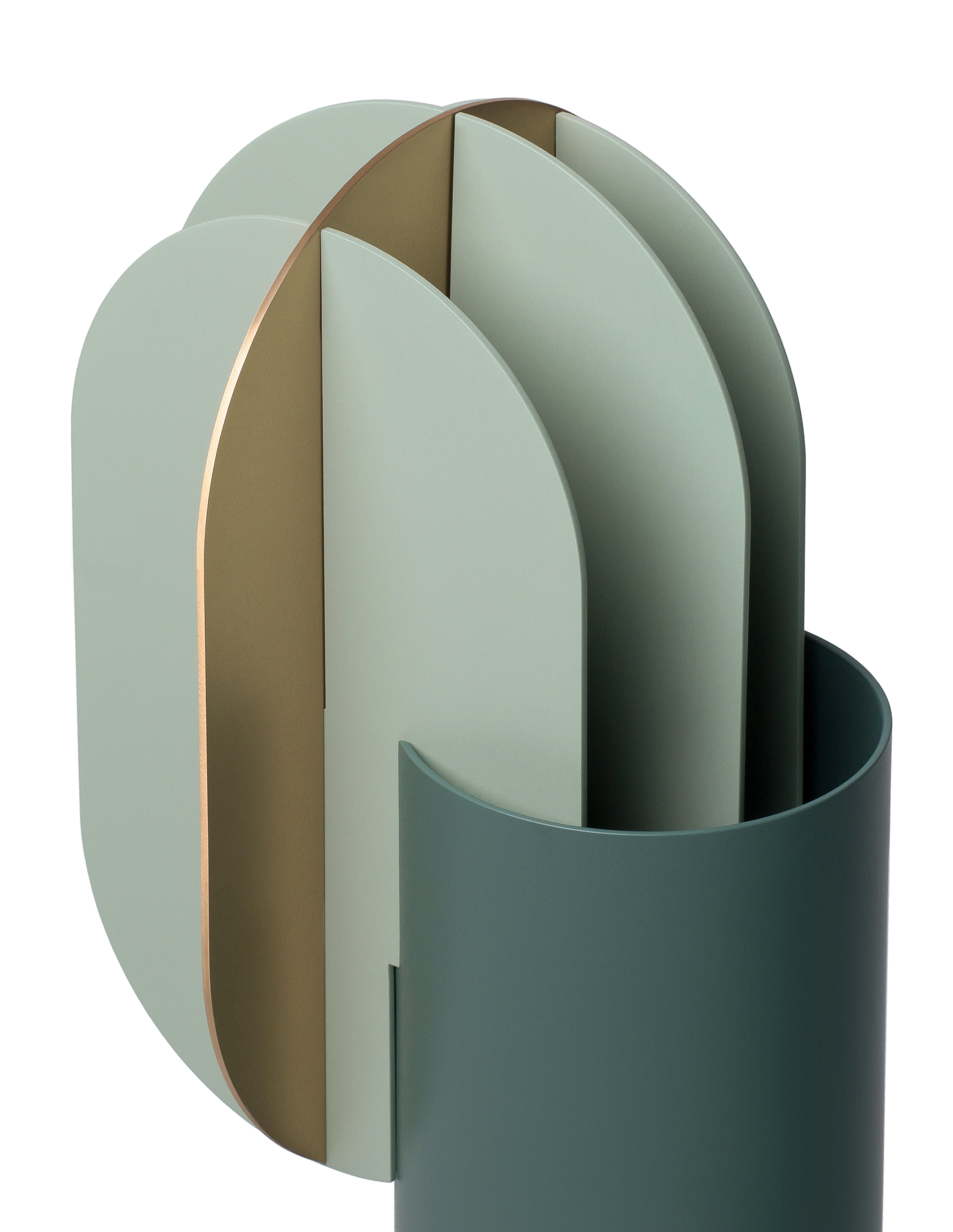 GABO Green Vase with Brass